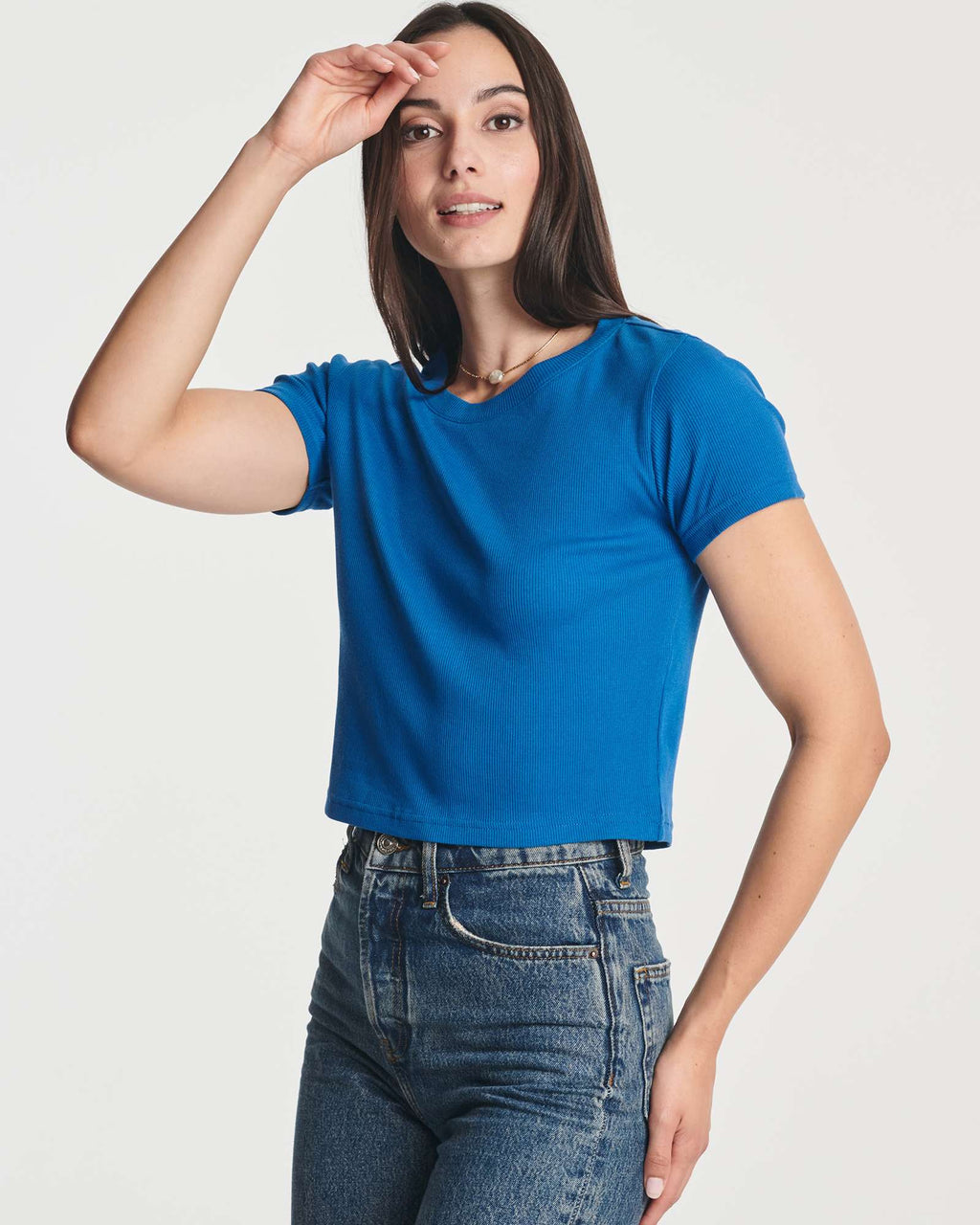 4 Pack: Women's Short Sleeve Ribbed Knit Crop Top