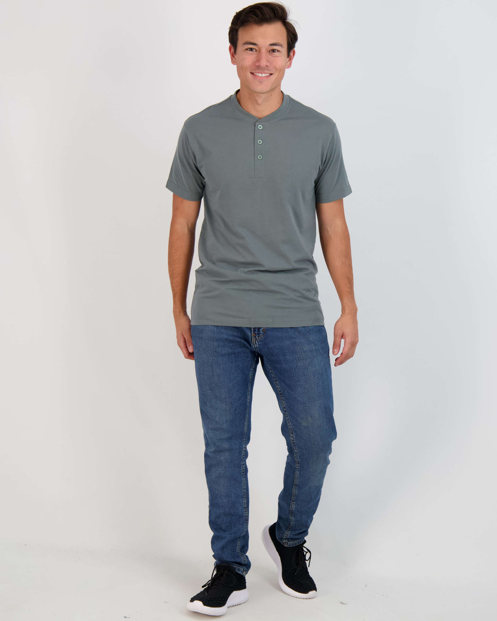 3 Pack: Mens Cotton Short Sleeve Henley T-Shirt