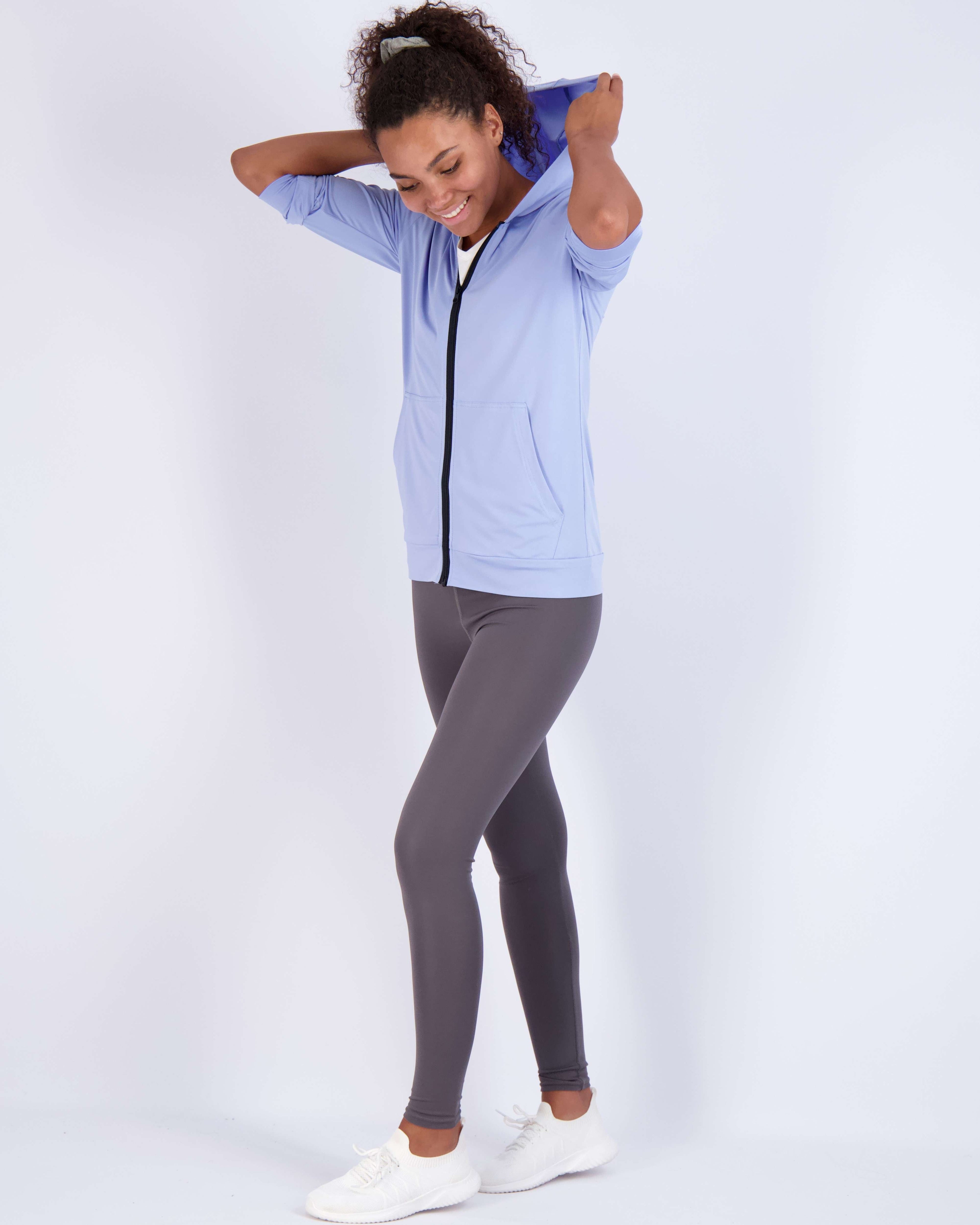 3 Pack: Womens Dry-Fit Active Full Zip-Up Hoodie Jacket