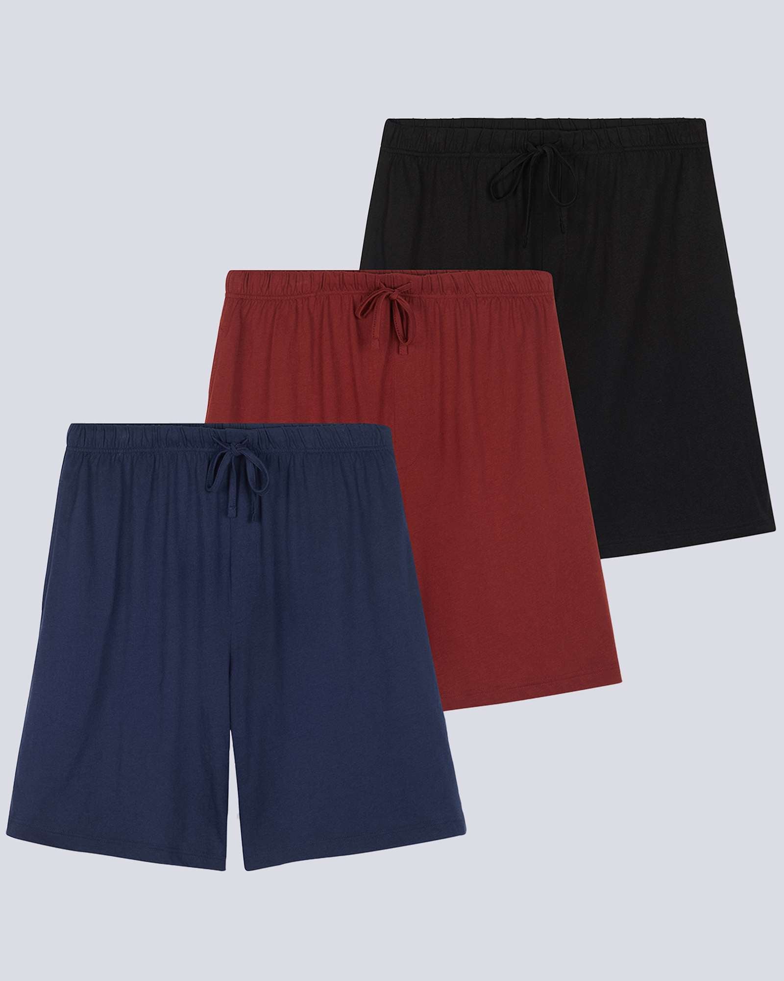 3 Pack:Mens Cotton Sleep Pajama Lounge Shorts