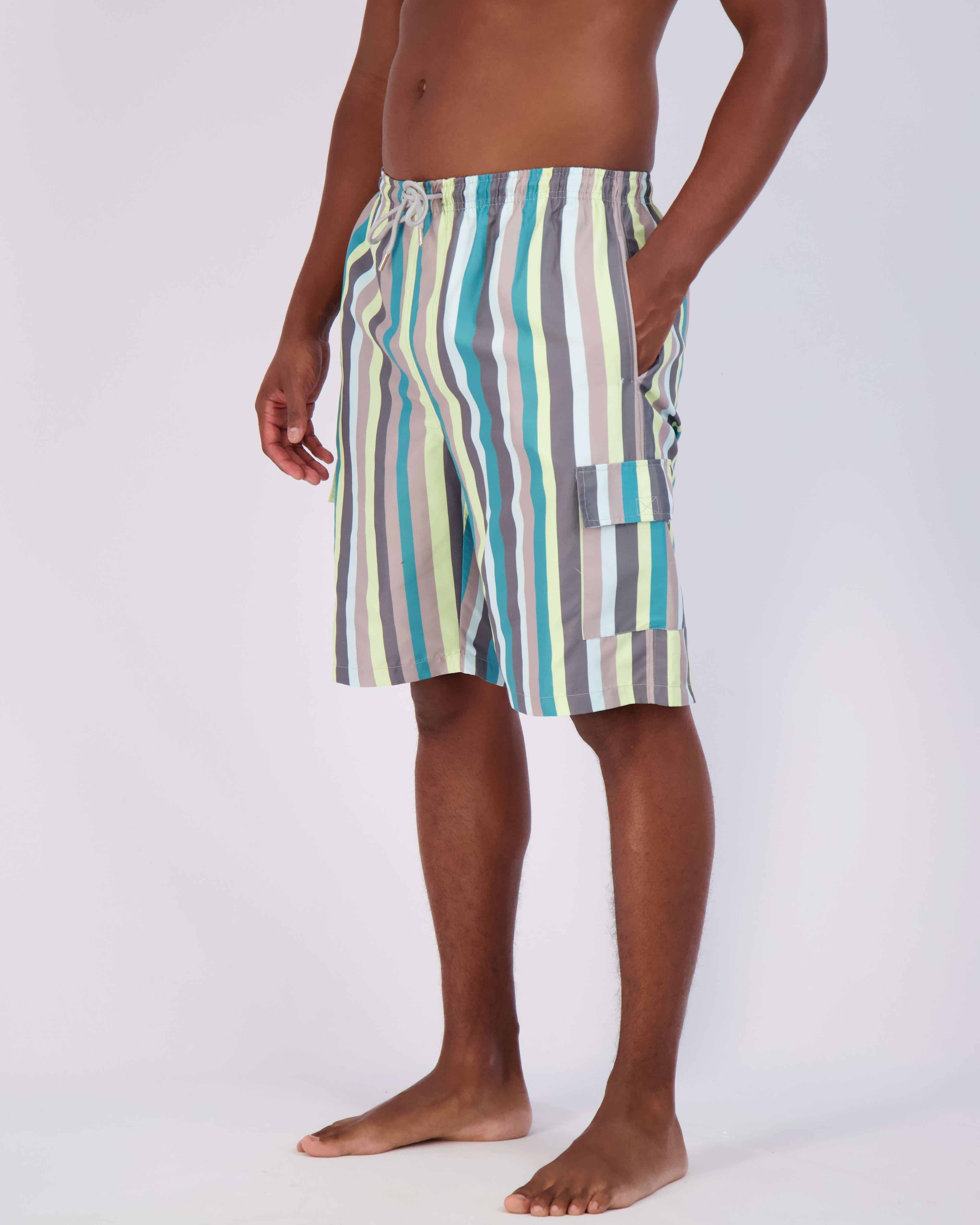 3 Pack: Men's Swim Trunks with Cargo Pockets (Available In Big & Tall)