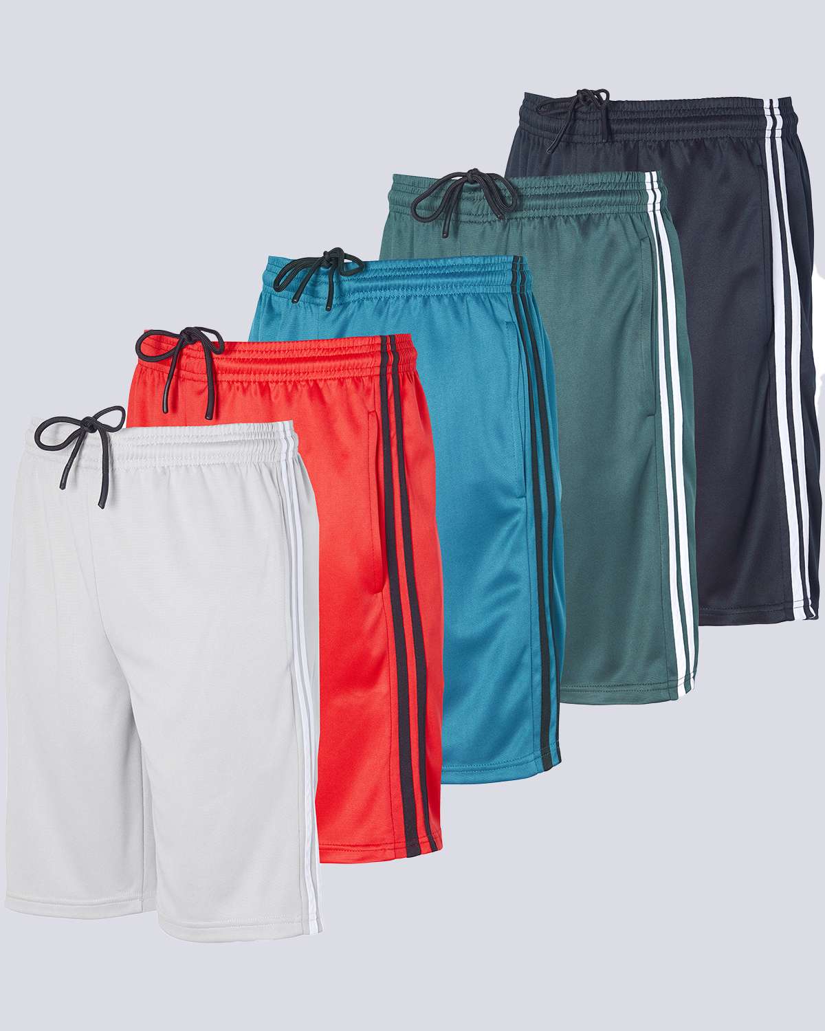 5 Pack: Boys' Athletic Basketball Shorts