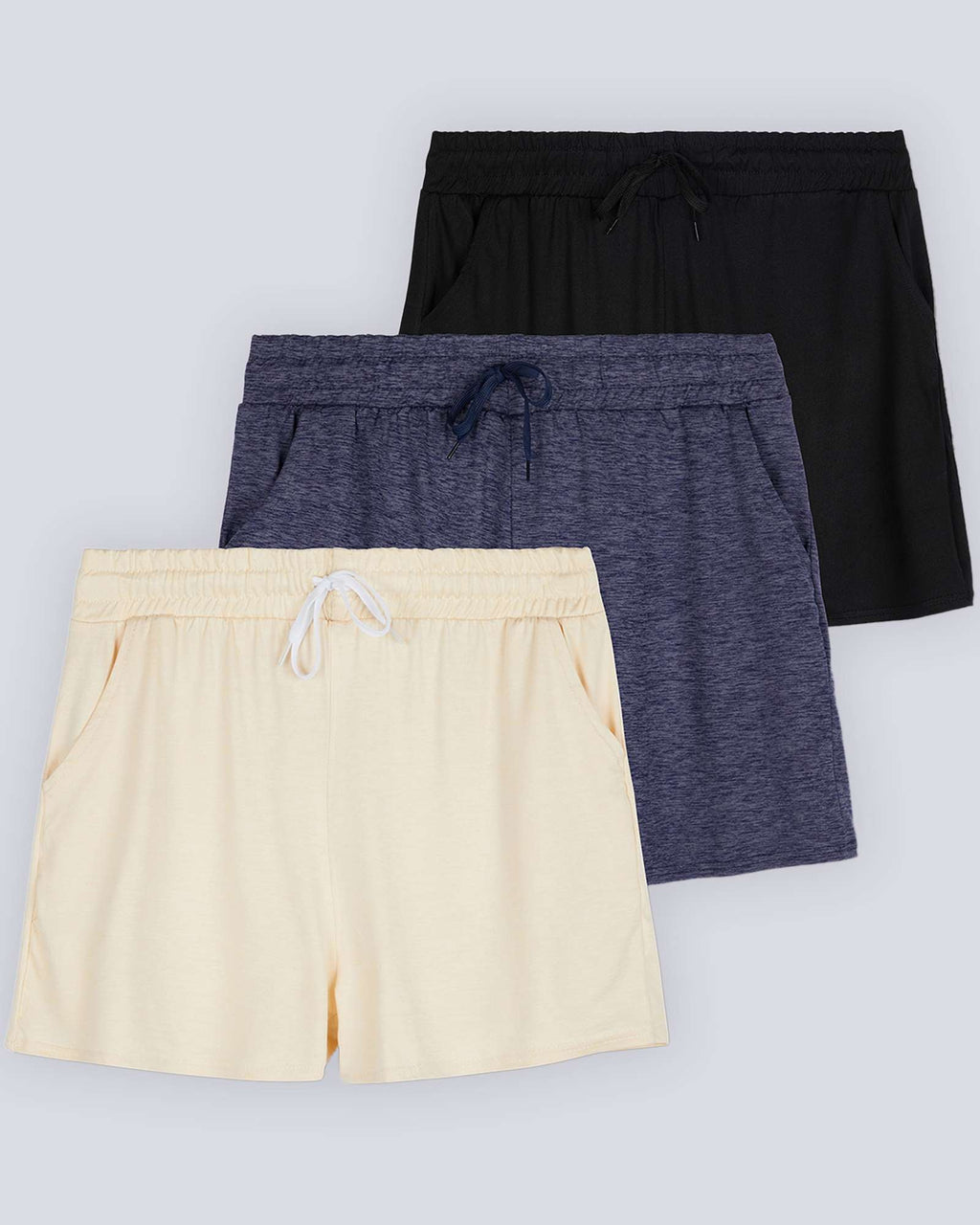 3 Pack: Girls' Lounge Comfy Shorts with Drawstring
