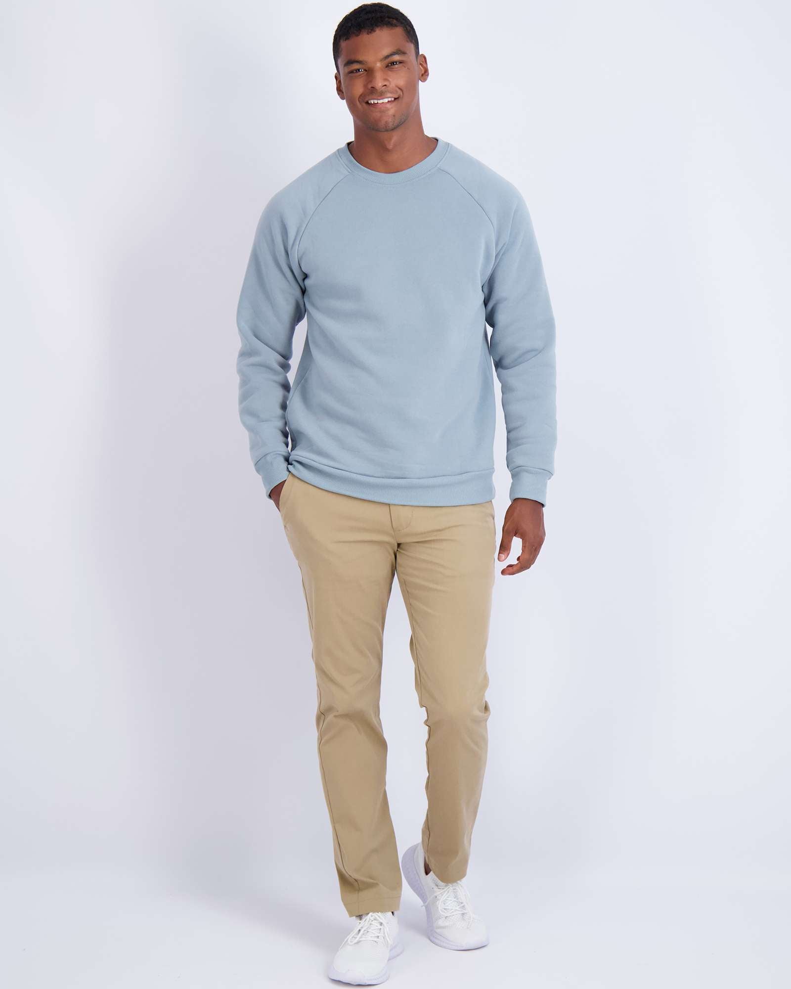 3 Pack: Mens Fleece Crewneck Pullover Sweatshirt