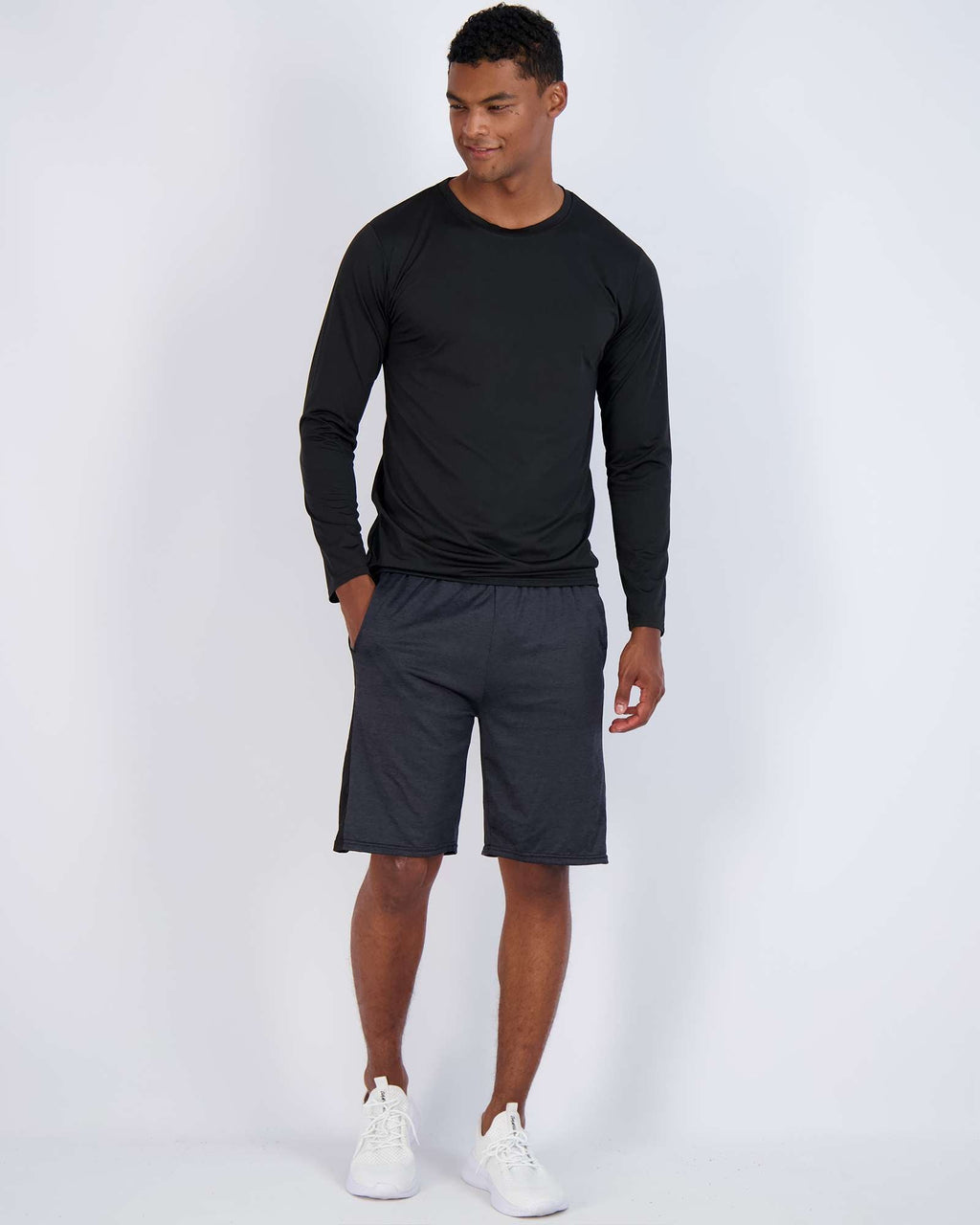 Real Essentials 4 Pack: Men's Dry-Fit UV Moisture Wicking UPF 50+ SPF Sun Protective Fishing Hiking Swim Long Sleeve Shirt