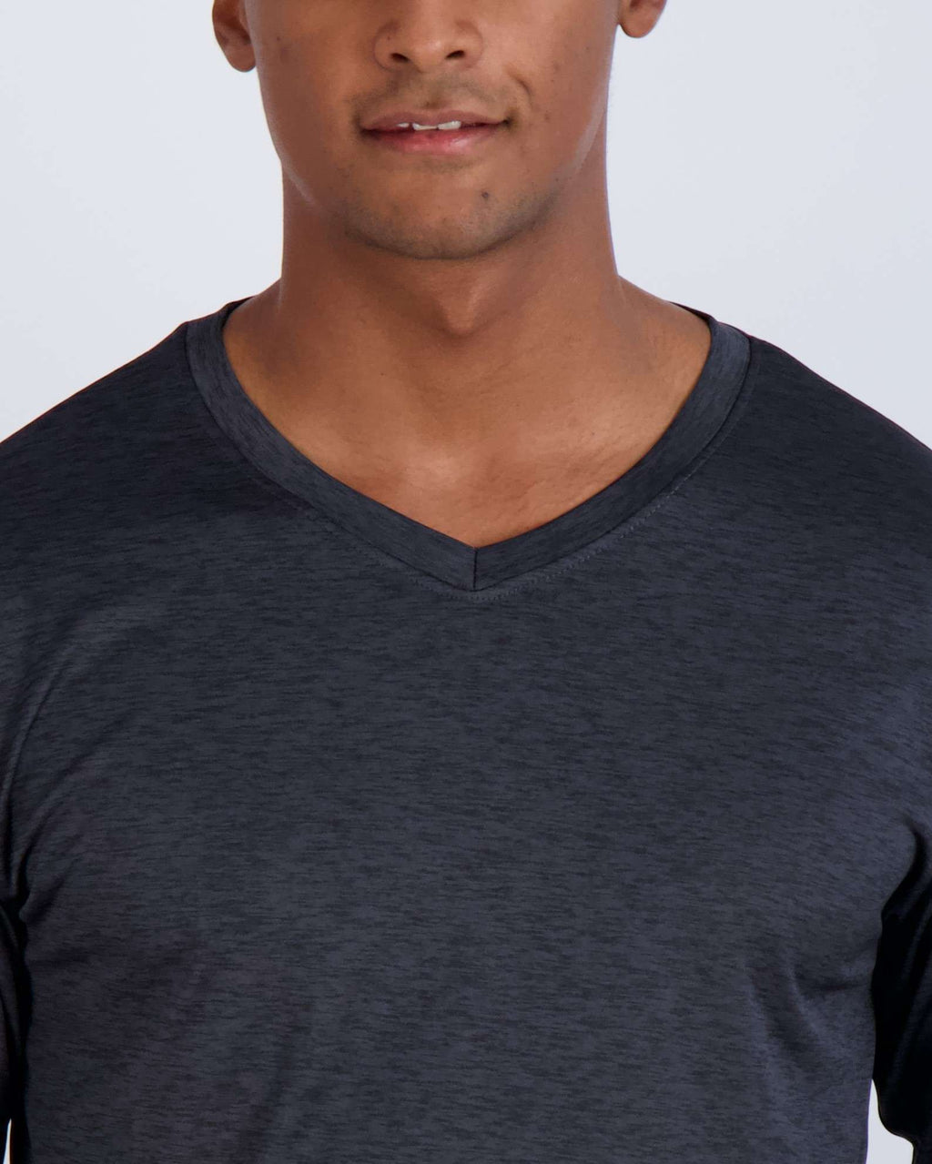 4 Pack: Mens V-Neck Long Sleeve Dry Fit T-Shirt