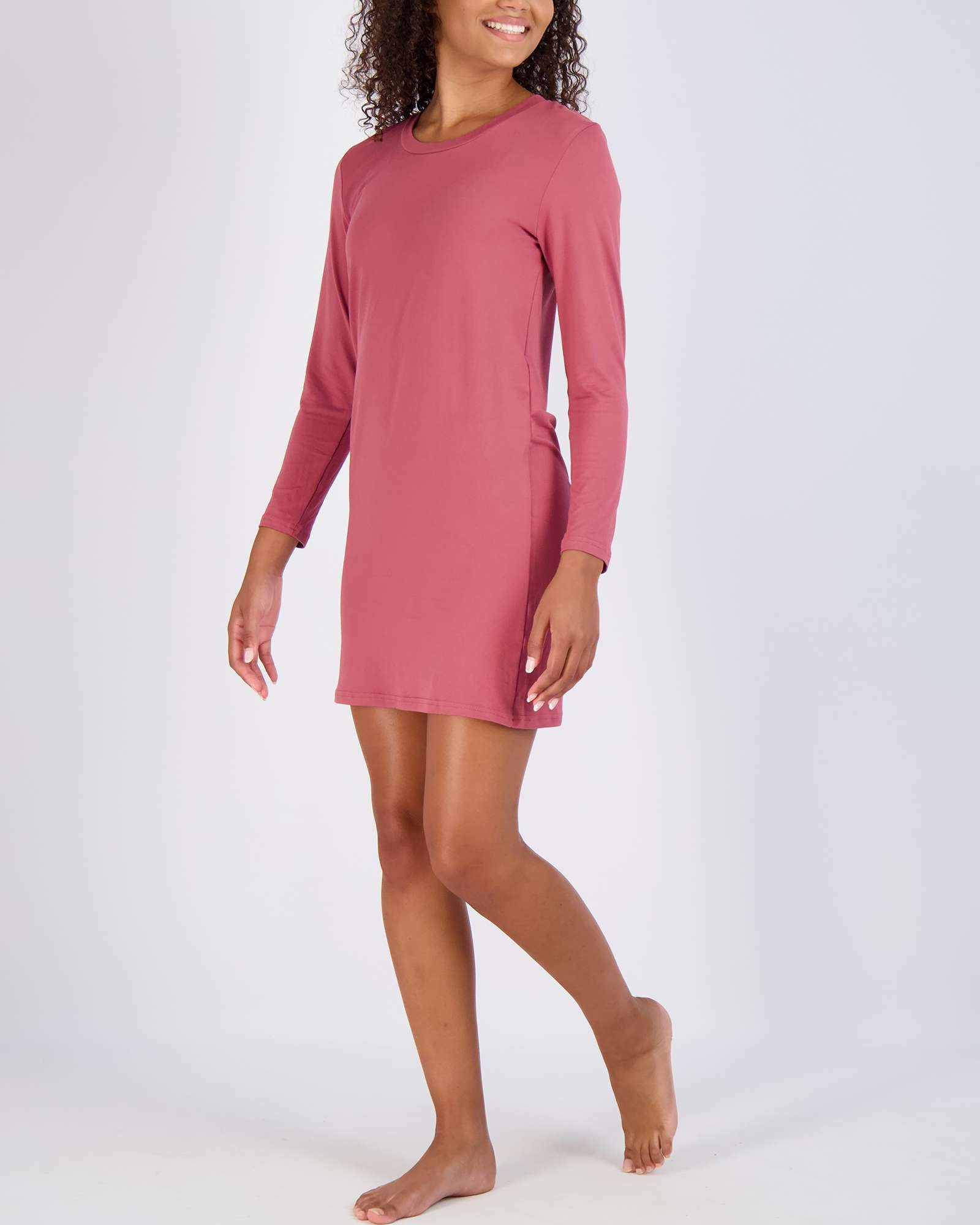 3 Pack: Womens Long Sleeve Ultra-Soft Nightshirt Sleep Dress