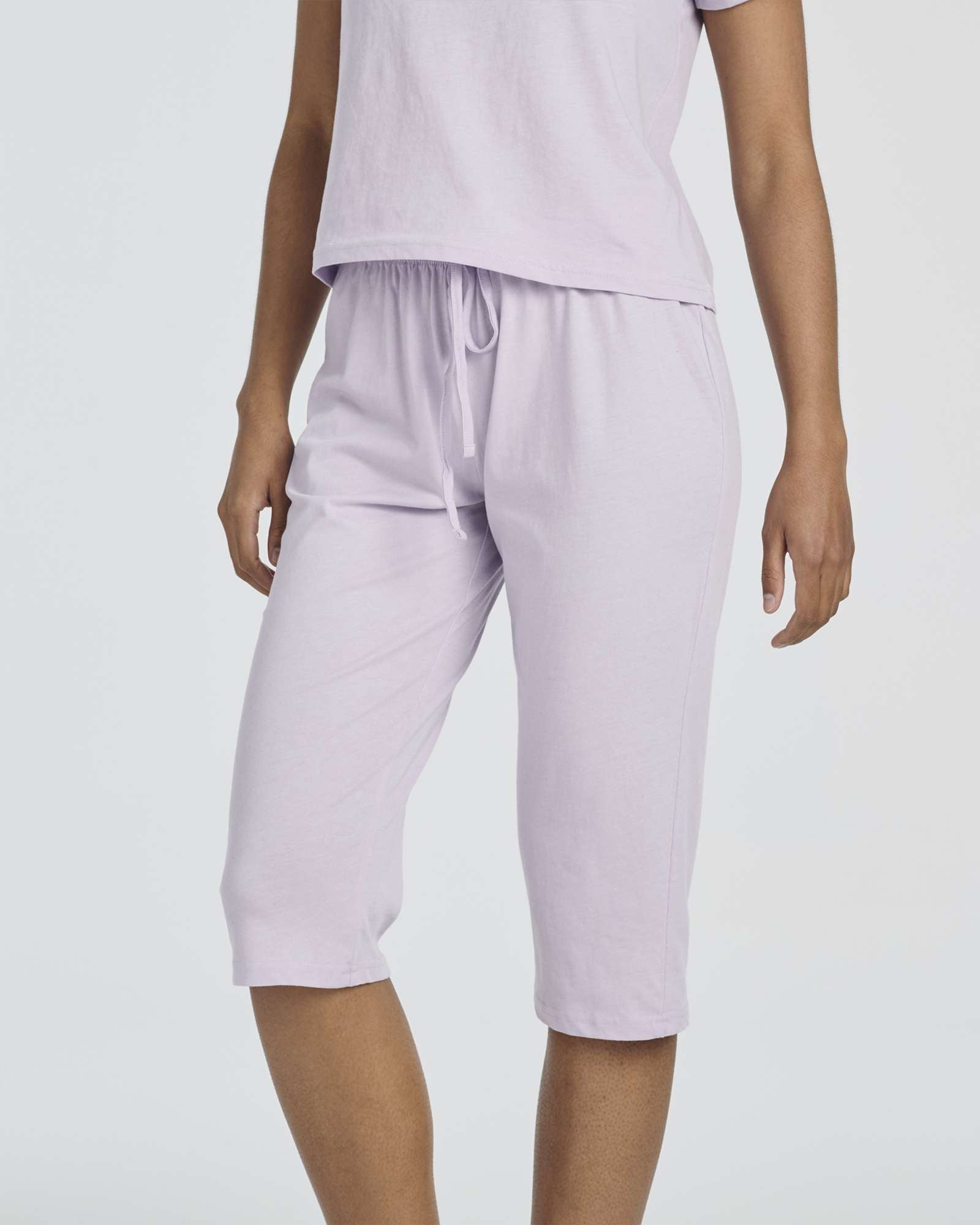 2 Pack: Women's Cotton Pajamas with Capri Pants