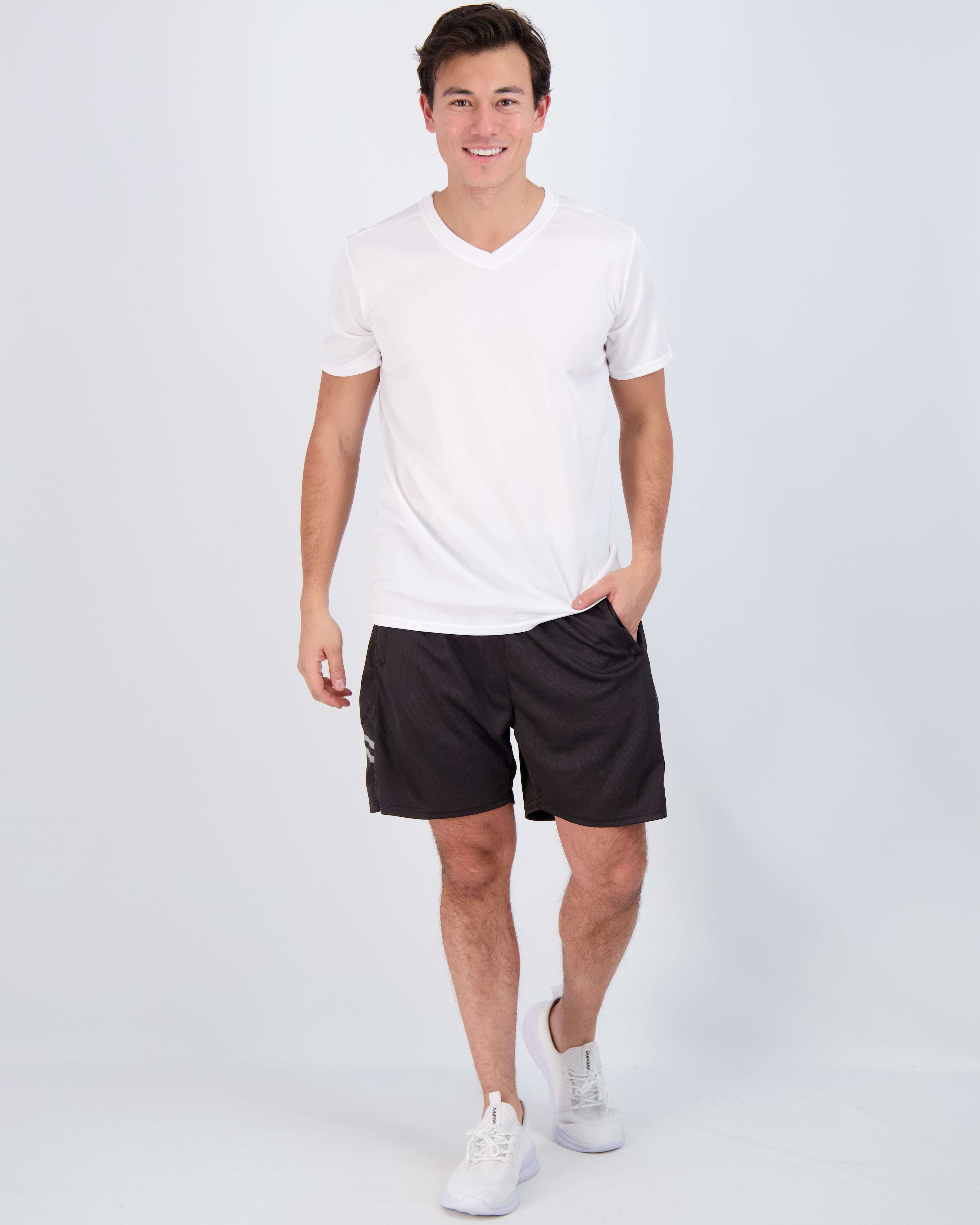 5 Pack: Mens V-Neck Mesh Active Short Sleeve T-Shirt (Available in Big & Tall)
