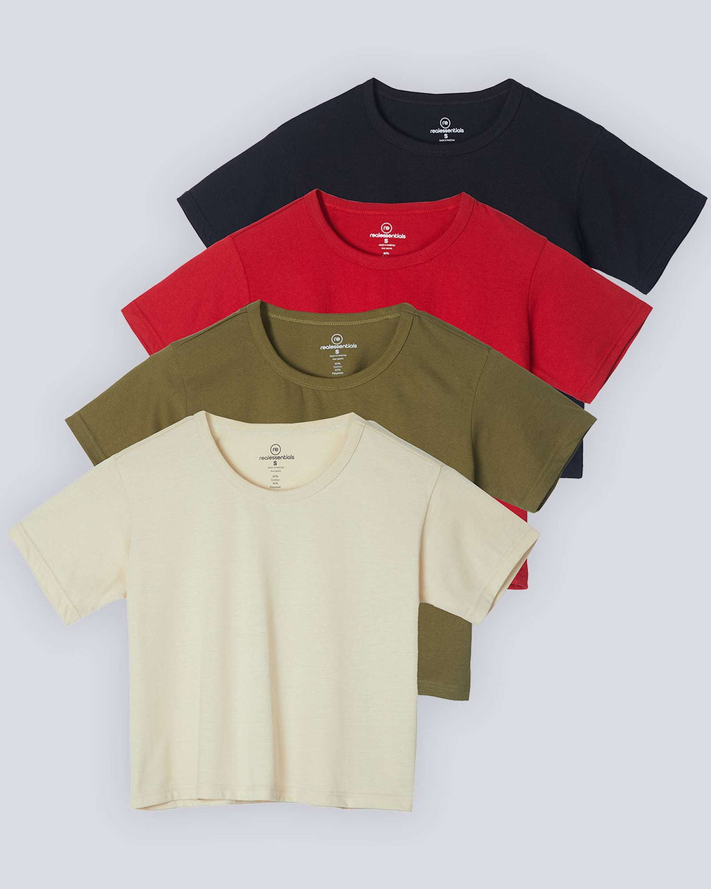 4 Pack: Women's Short Sleeve Crop Top