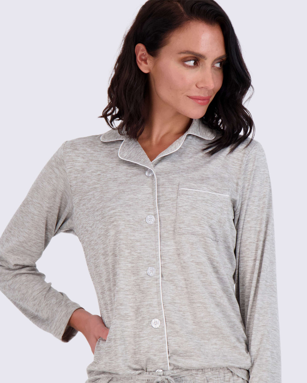 4 Piece: Women’s Long Sleeve Button Down Pajama Set