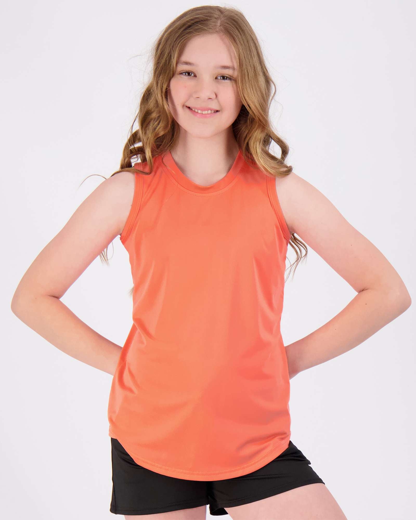 4 Pack: Girls Active Dry Fit Performance Tank Top