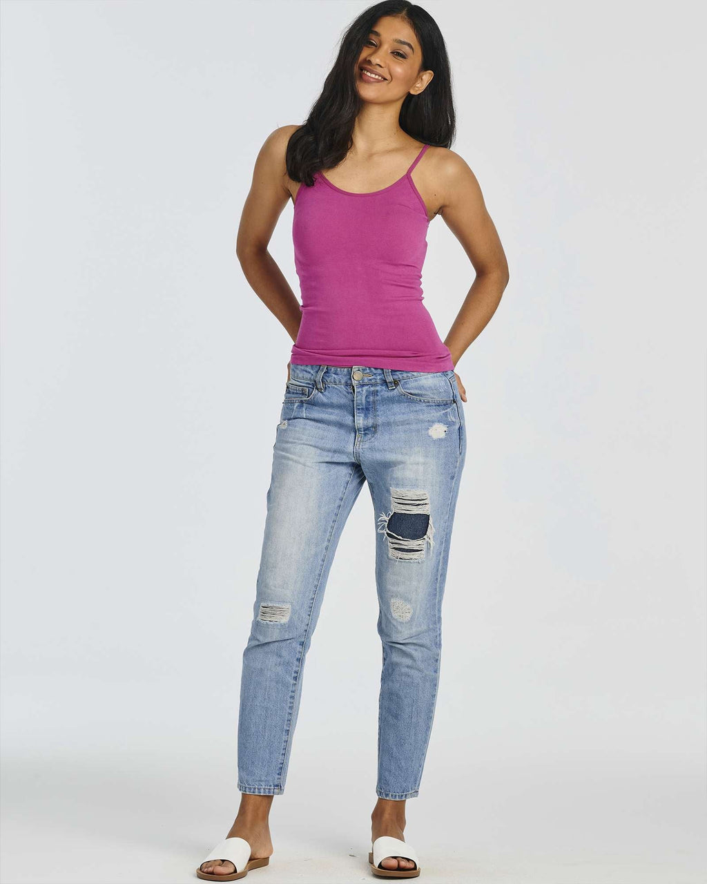 5 Pack: Women's Ribbed Spaghetti Strap Camisole