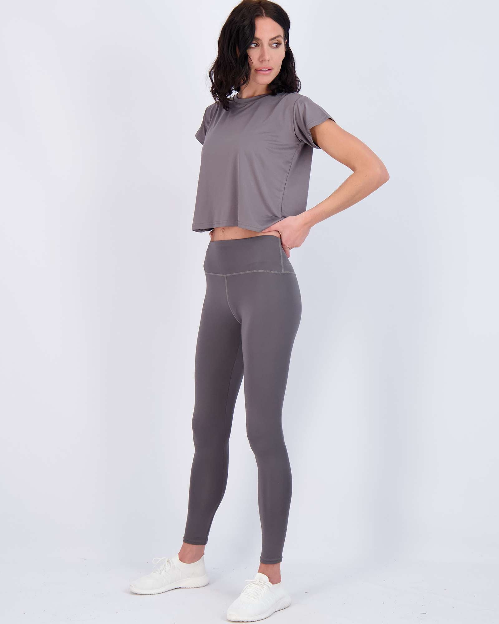 5 Pack: Women's Dry Fit Crop Top - Short Sleeve Crew Neck Stretch Athletic Tee (Available in Plus Size)