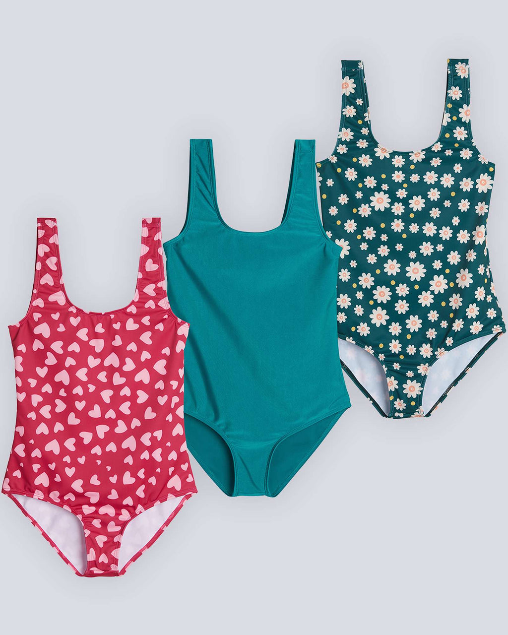 3 Pack: Girls' Surf One Piece Swimsuit