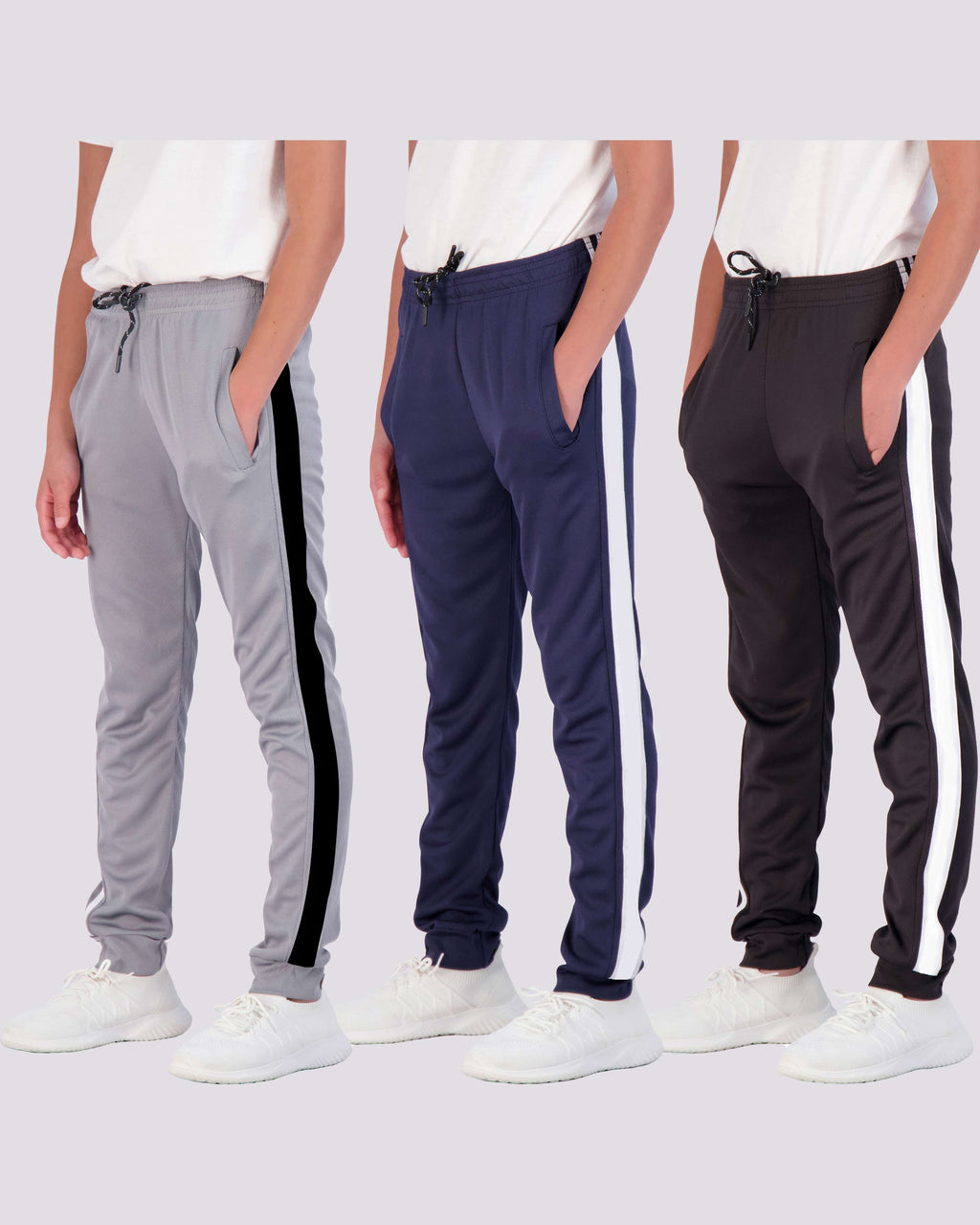 3 Pack: Boys Mesh Active Casual Jogger Sweatpants