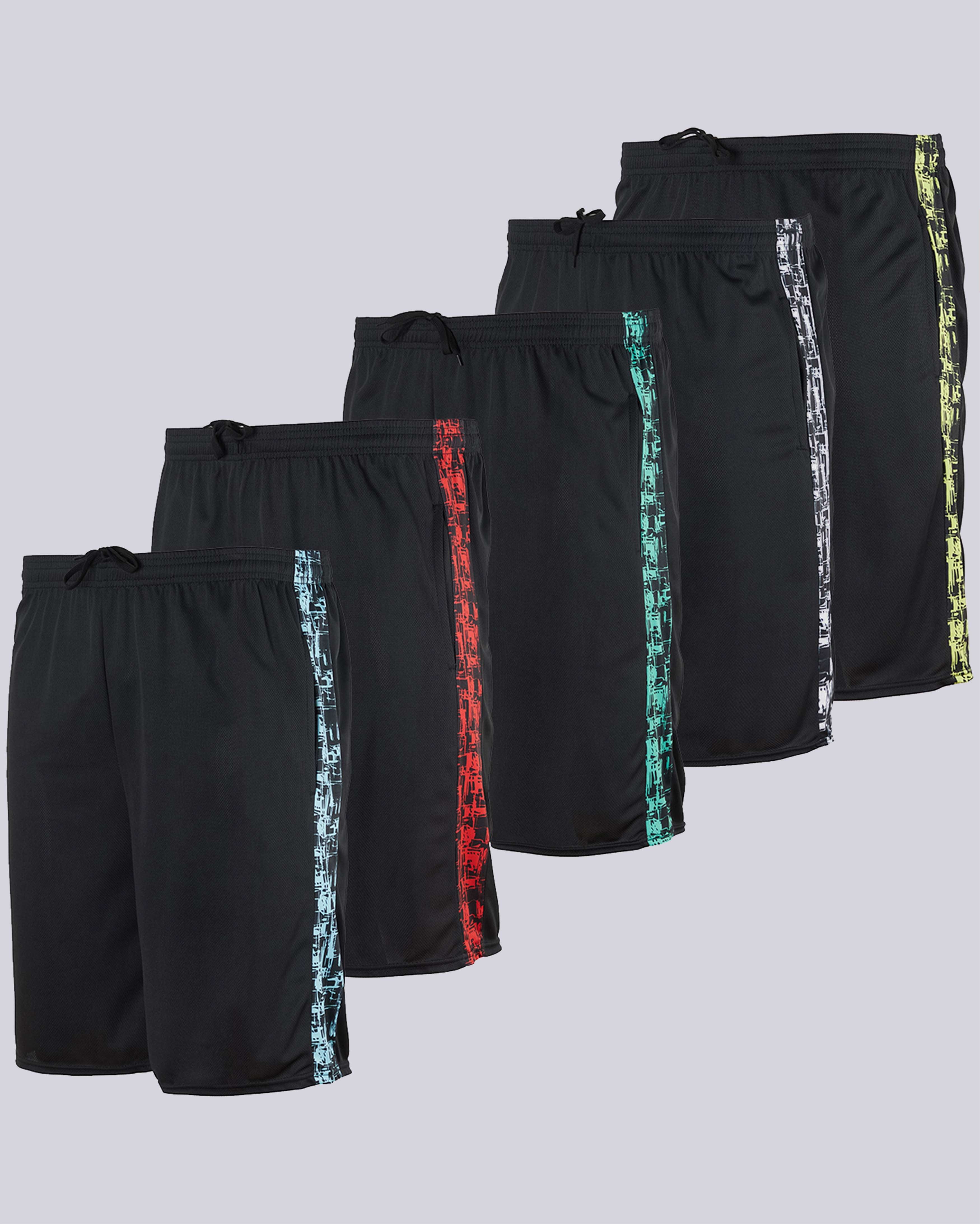 5 Pack: Men's Mesh Athletic Gym Shorts