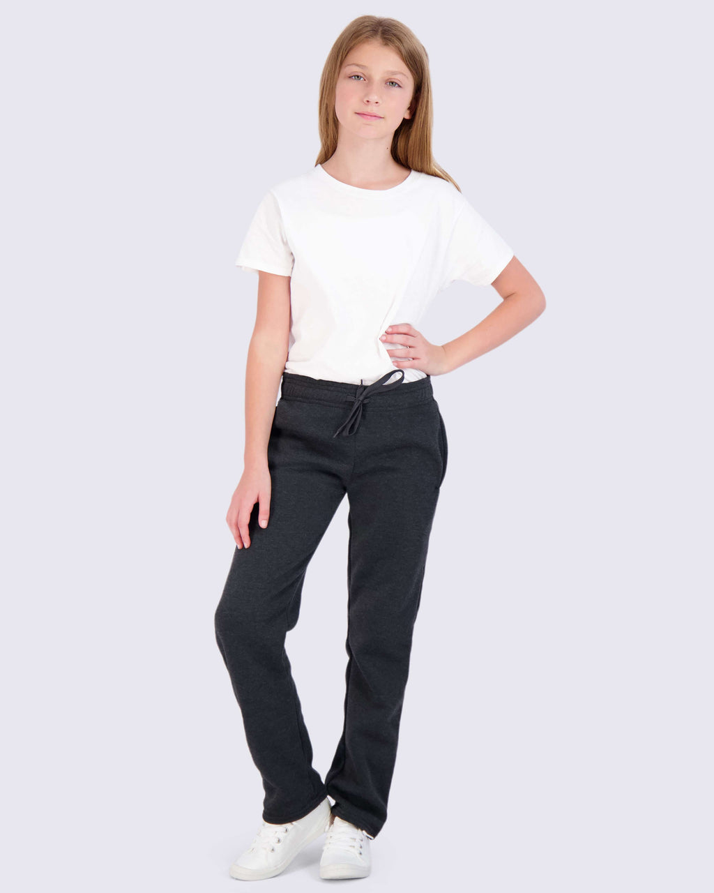 3 Pack: Girls Fleece Open Bottom Sweatpants