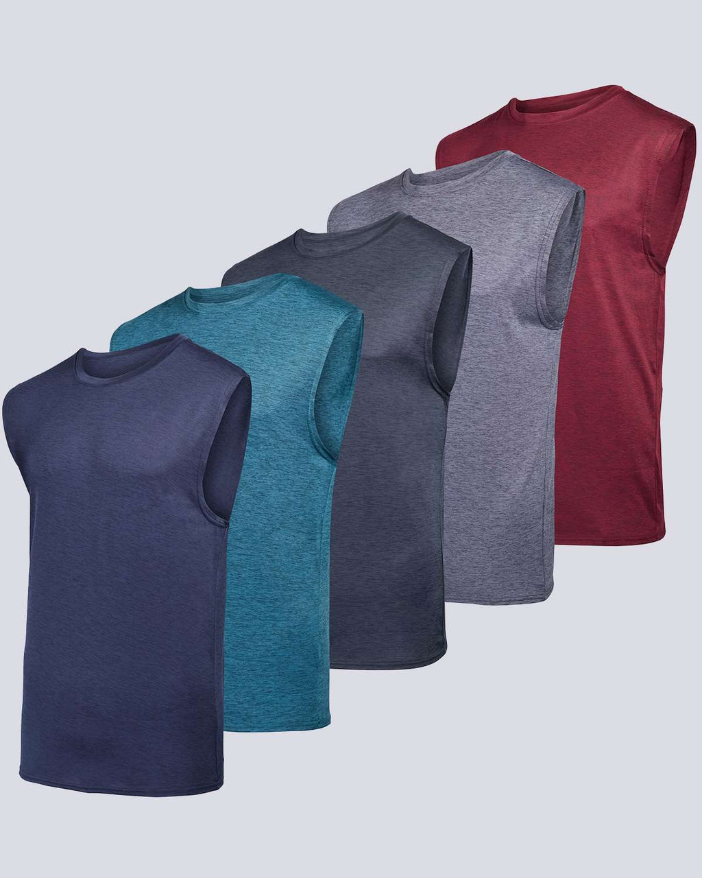 5 Pack: Mens Dry-Fit Active Tech Tank Top