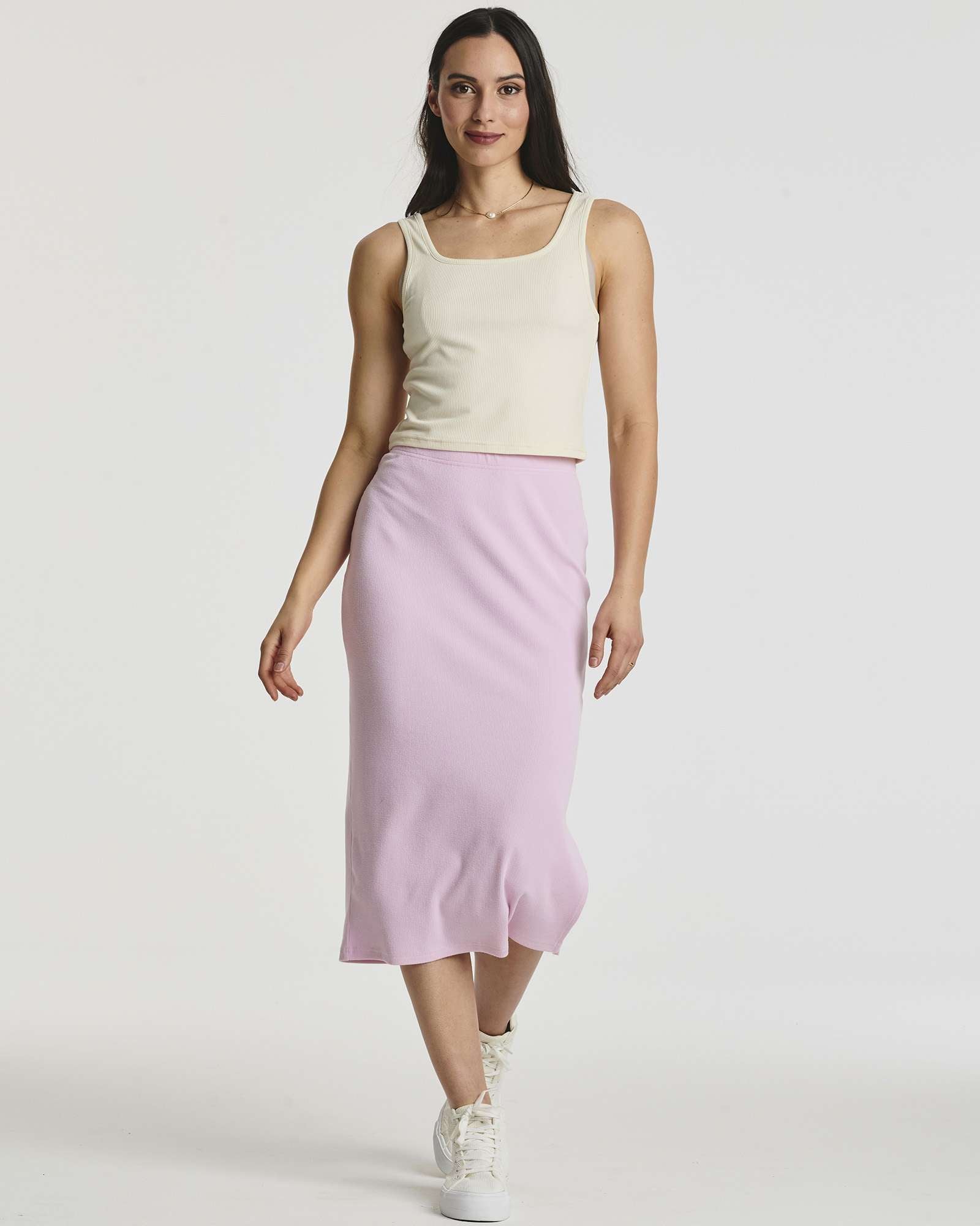 3 Pack: Women's Midi Ribbed Knit Skirt