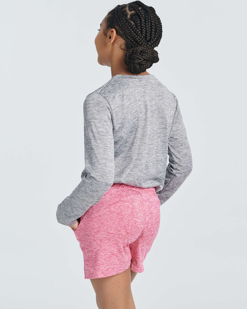 4 Pack: Girls Dry-Fit Long Sleeve Active Crew Neck T-Shirt