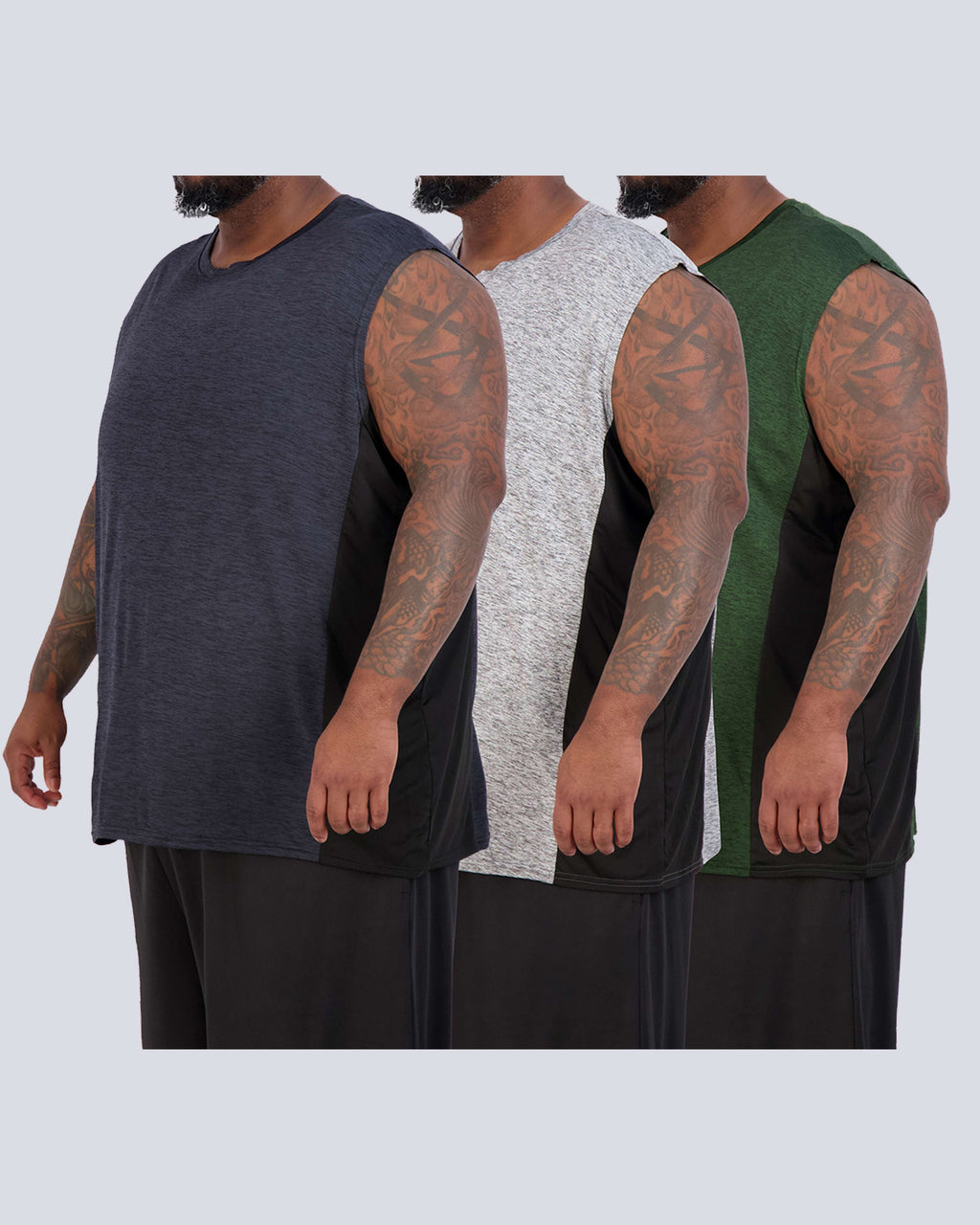 3 Pack: Mens Dry-Fit Active Tech Tank Top