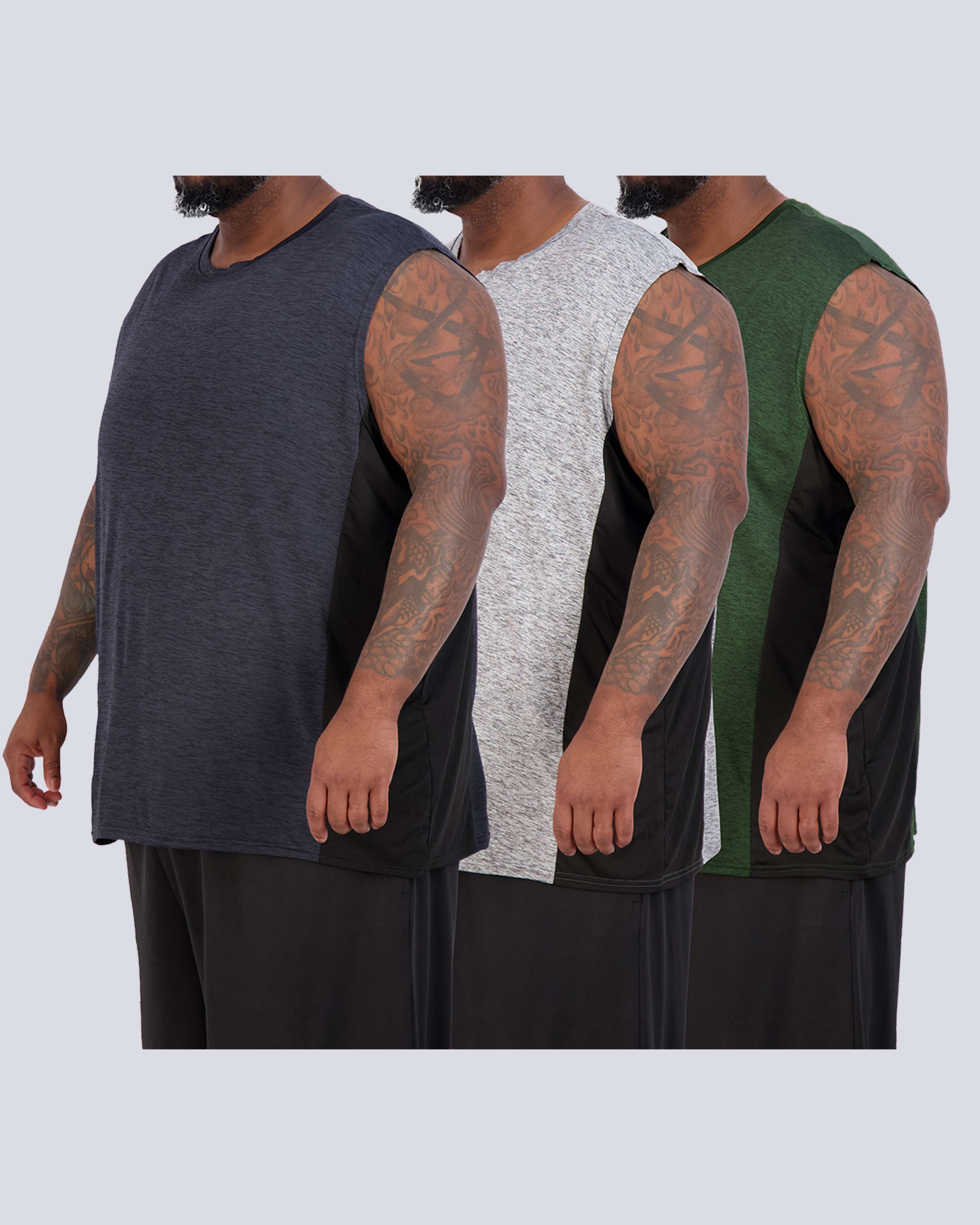 3 Pack: Mens Dry-Fit Active Tech Tank Top