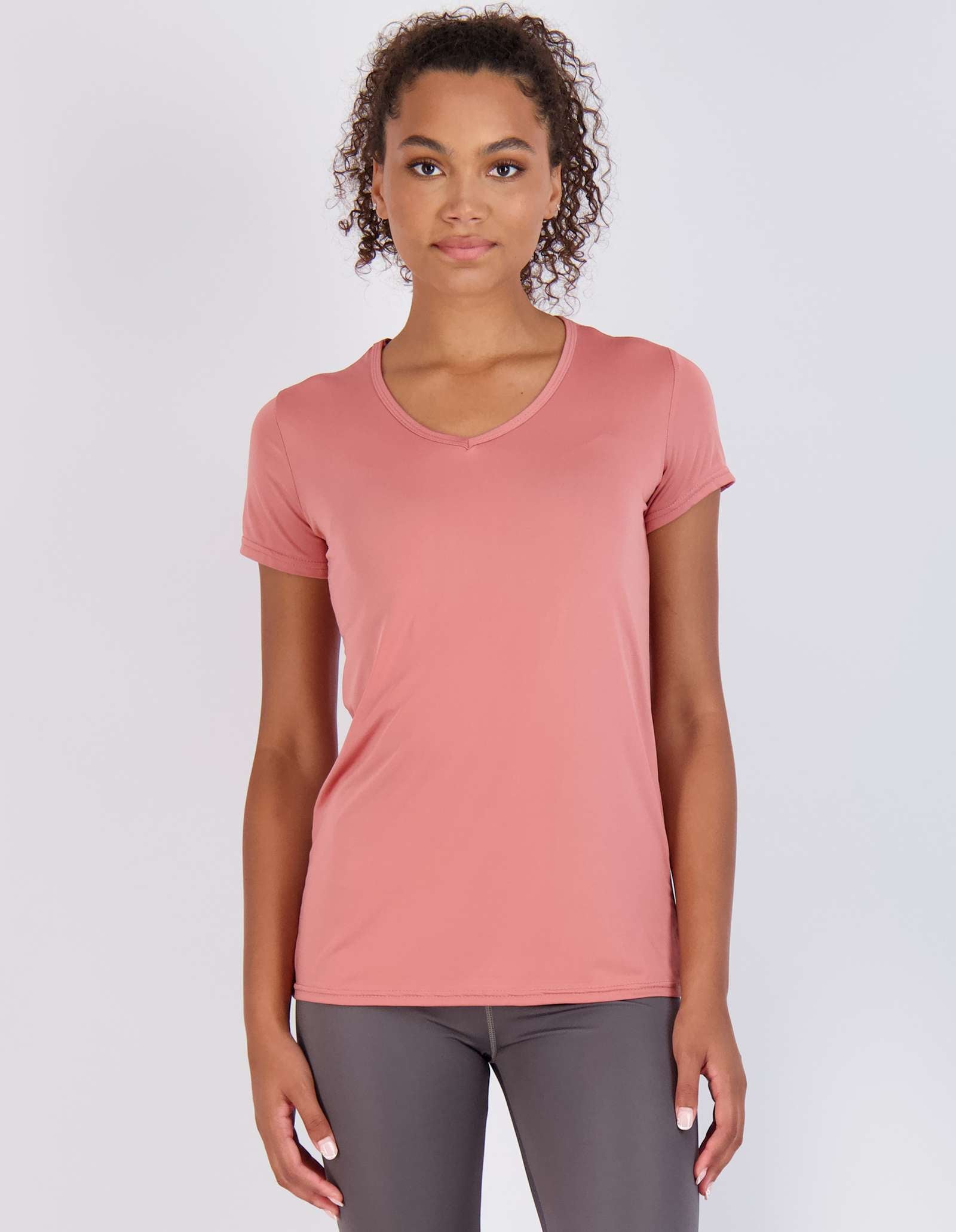 5 Pack: Womens Short Sleeve Dry-Fit V-Neck T-Shirt