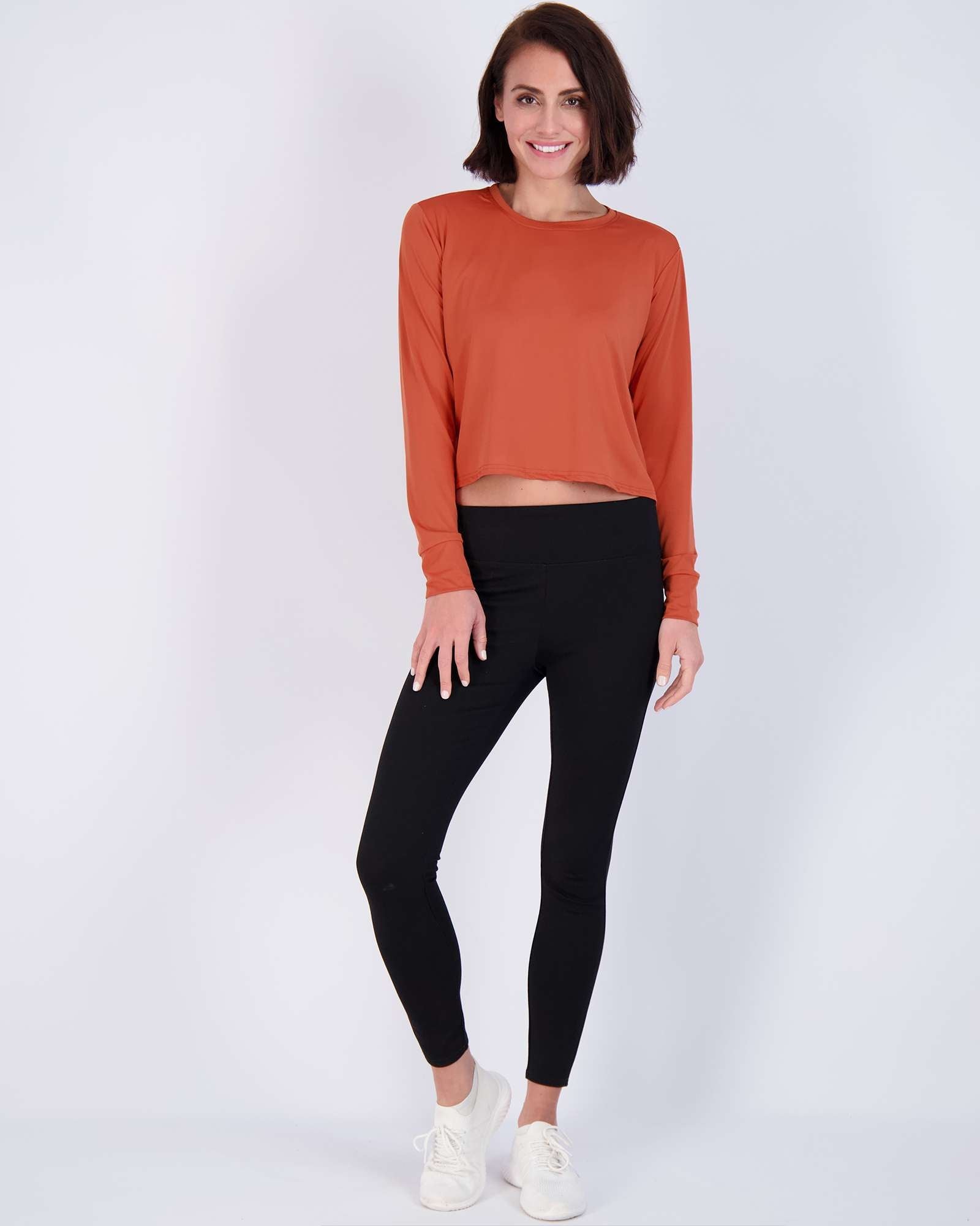 5 Pack: Womens Dry Fit Crop Top Long Sleeve