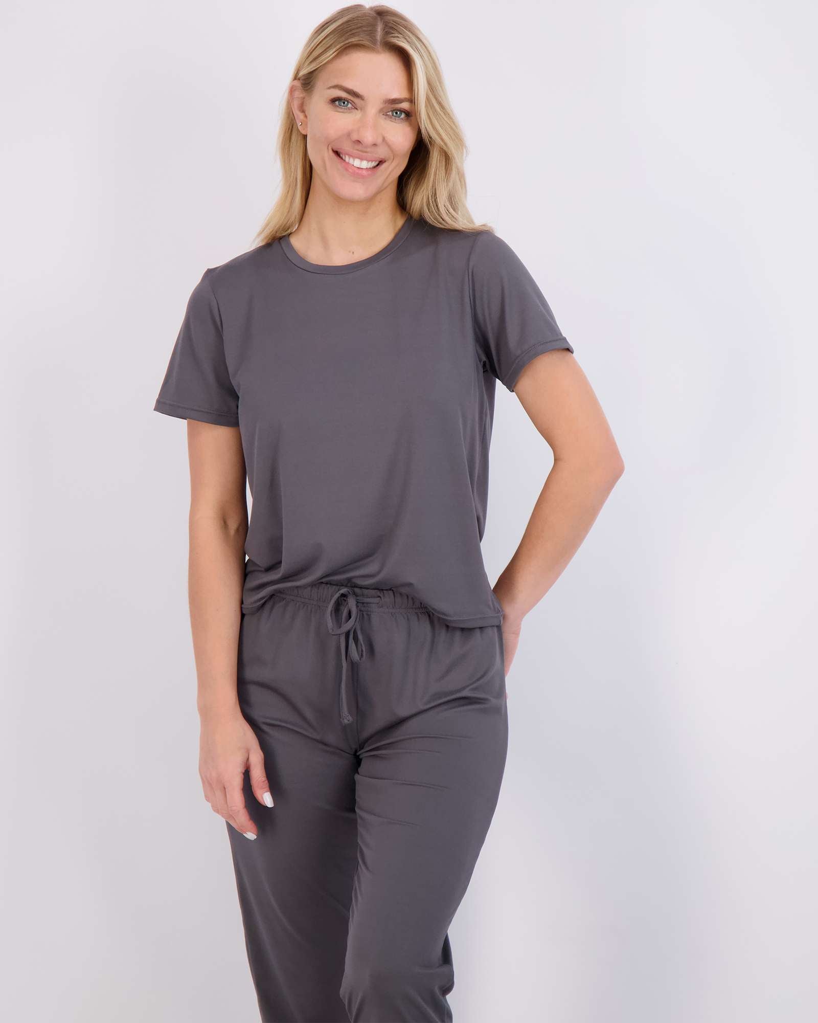2 Pack: Women's Short-Sleeve PJ Top with Capri Pants