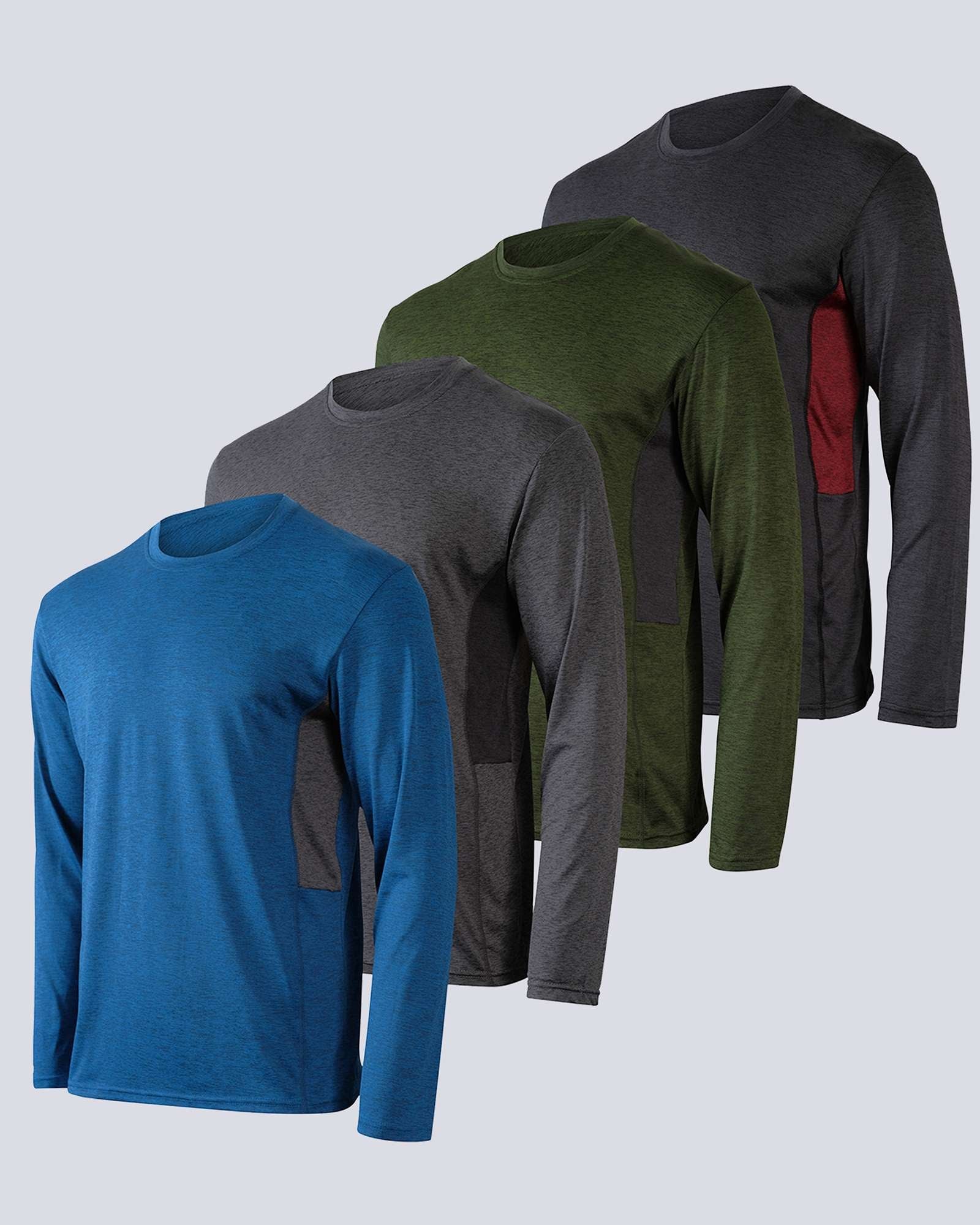 4 Pack: Boys Dry-Fit Active Long-Sleeve T-Shirt