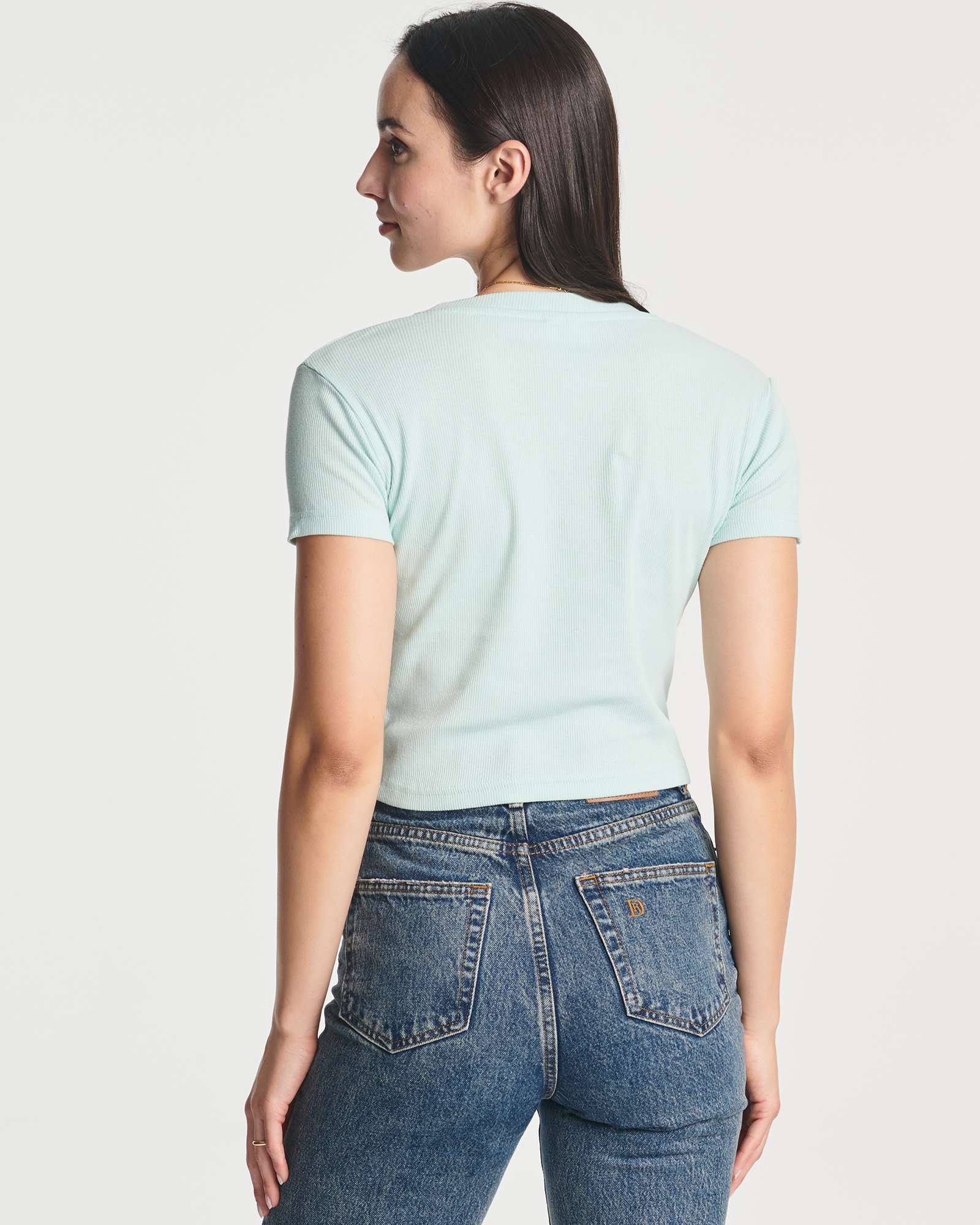 4 Pack: Women's Short Sleeve Ribbed Knit Crop Top