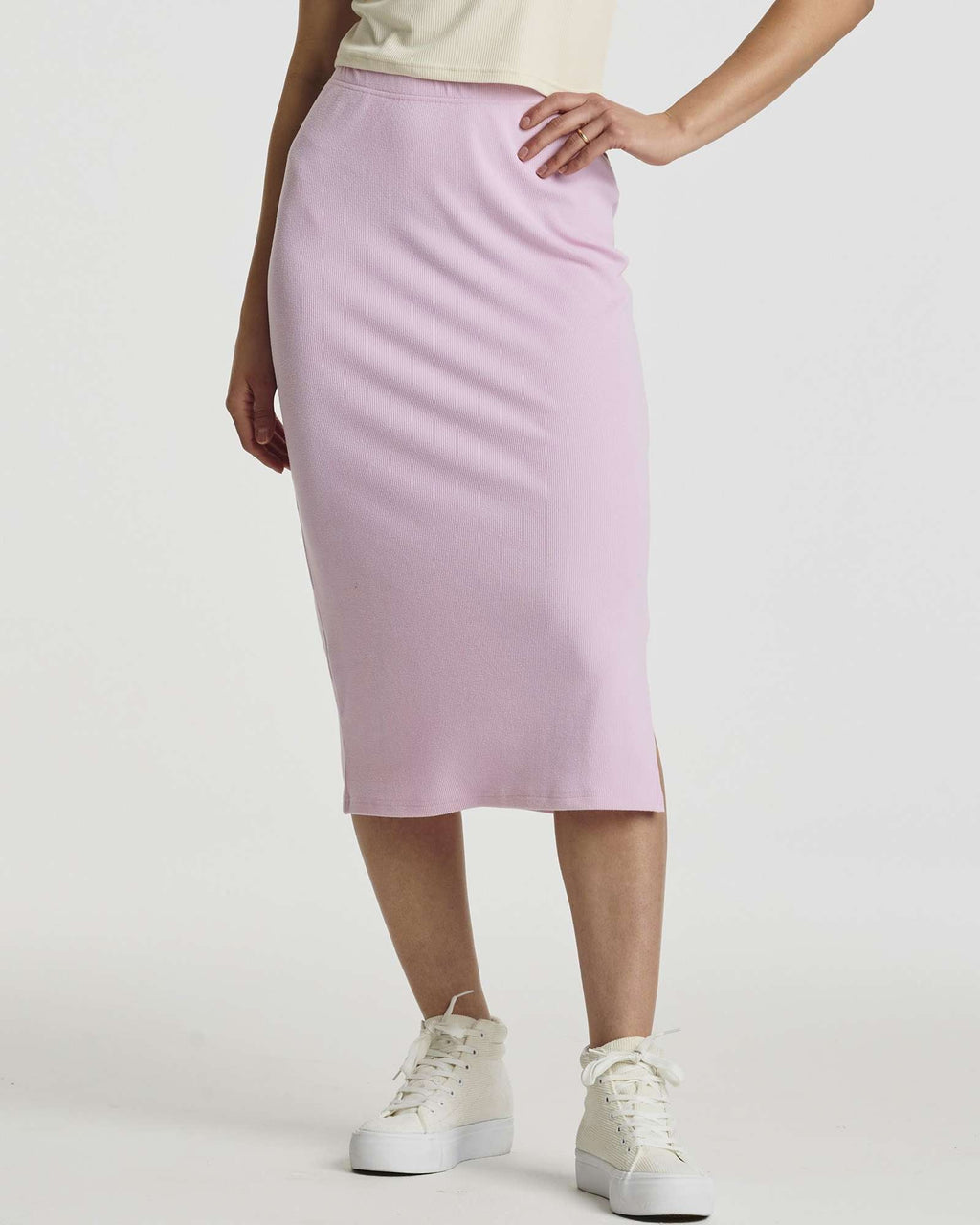 3 Pack: Women's Midi Ribbed Knit Skirt