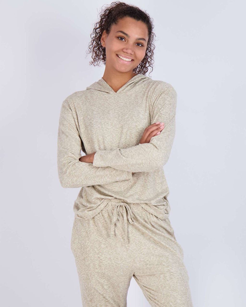 4 Piece: Womens Long Sleeve Henley & Jogger Lounge Pajama Set