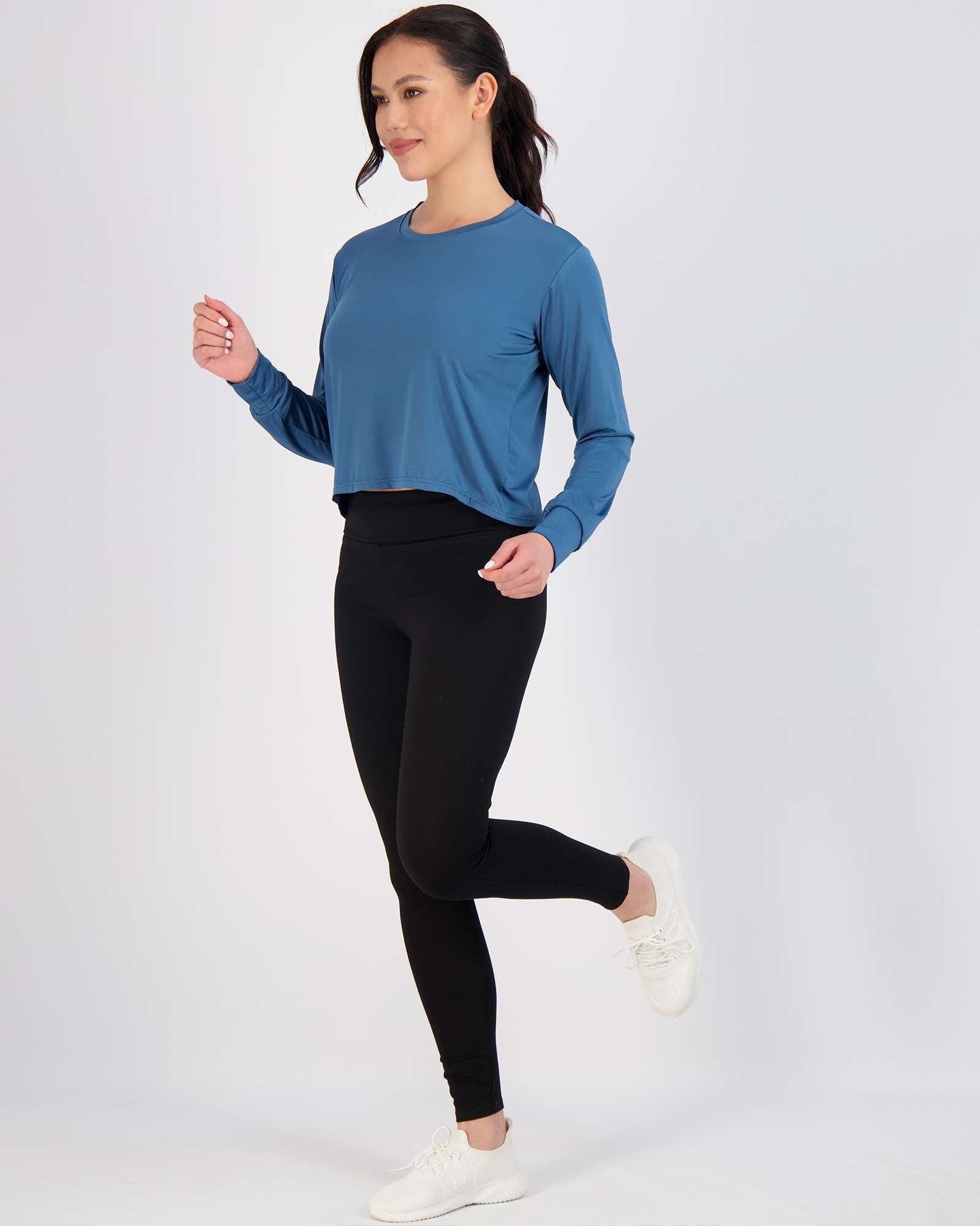 5 Pack: Womens Dry Fit Crop Top Long Sleeve