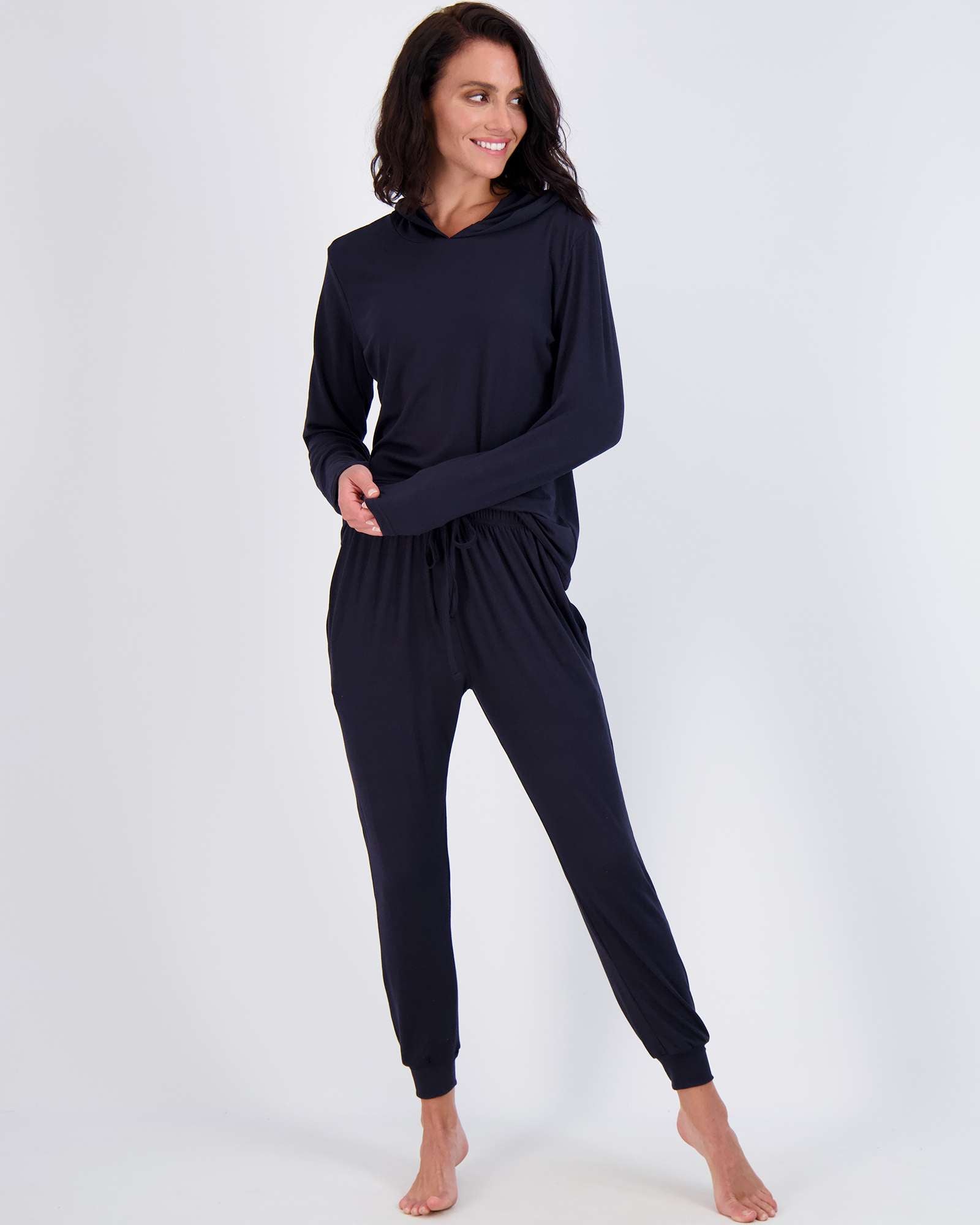 4 Piece: Womens Long Sleeve Henley & Jogger Lounge Pajama Set
