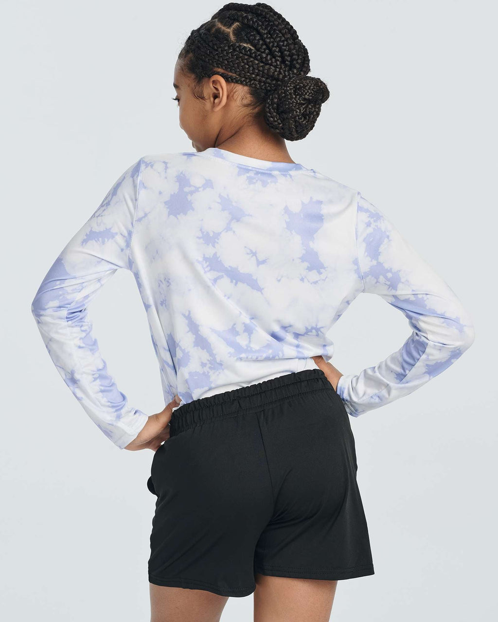 4 Pack: Girls Dry-Fit Long Sleeve Active Crew Neck T-Shirt