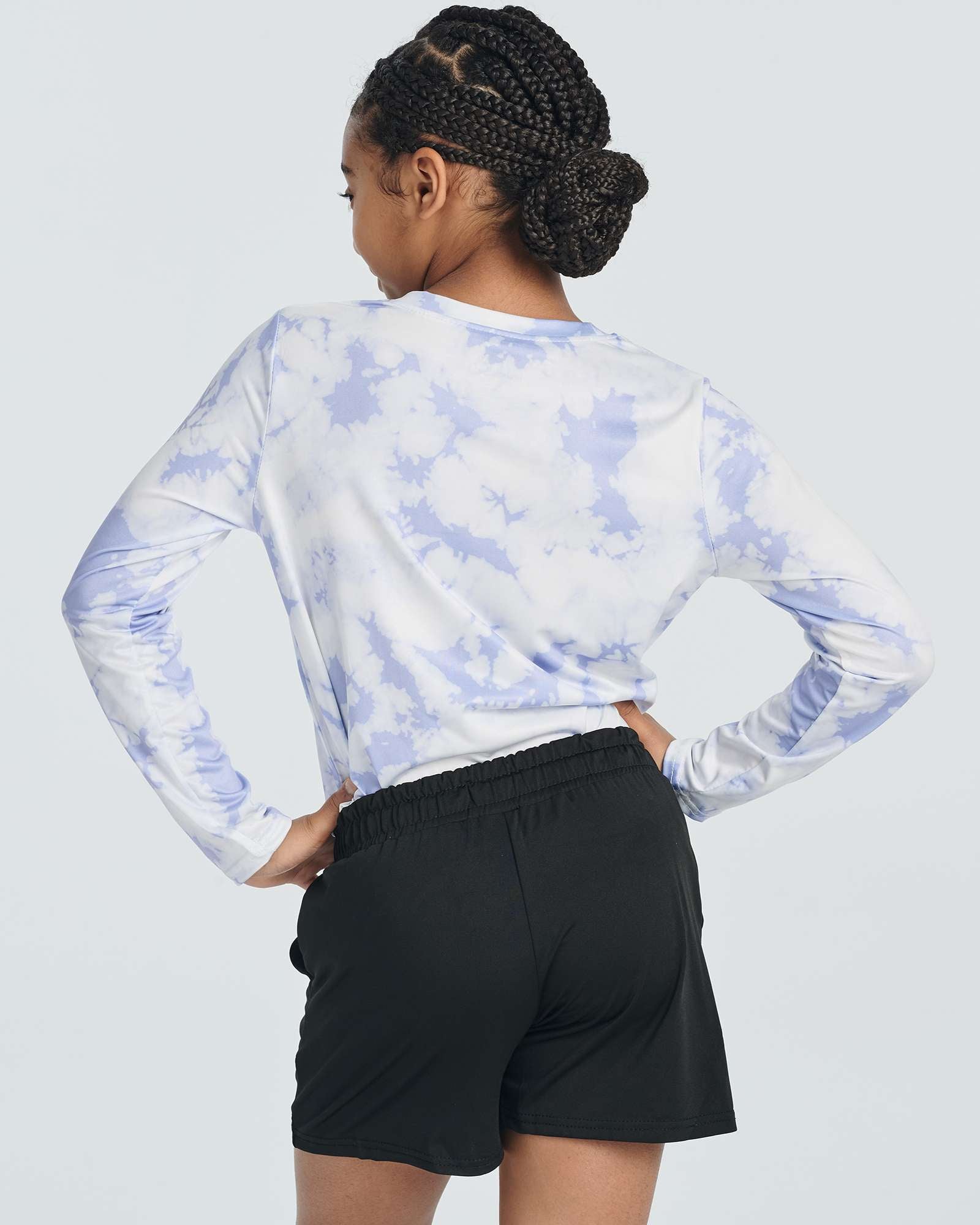 4 Pack: Girls Dry-Fit Long Sleeve Active Crew Neck T-Shirt