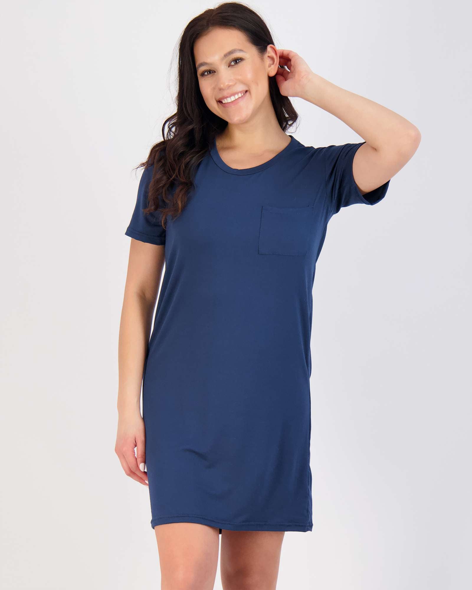 3 Pack: Womens Short-Sleeve Ultra-Soft Nightshirt Sleep Dress