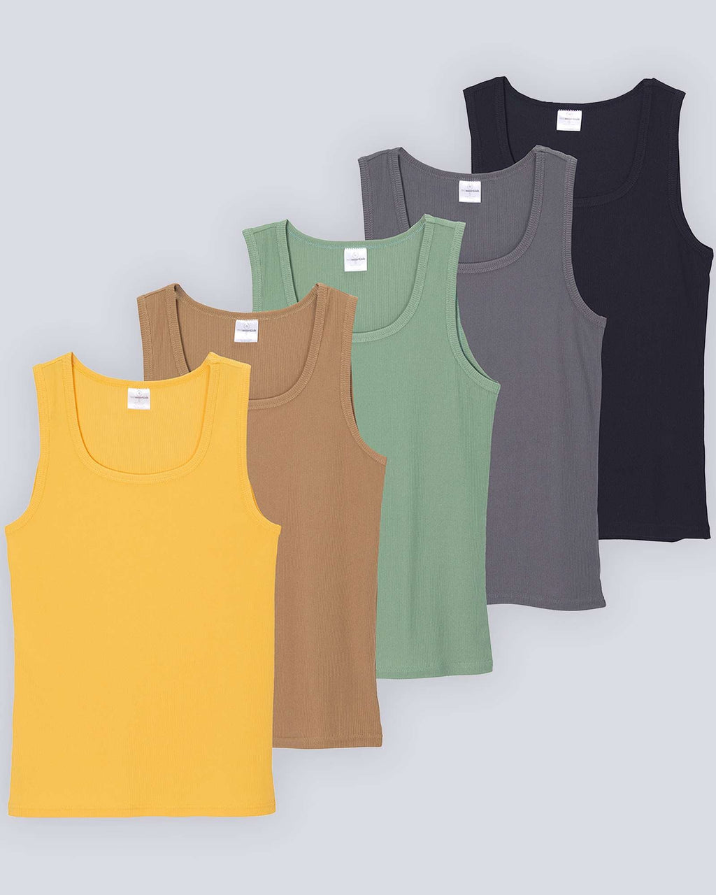 5 Pack: Women's Ribbed Sleeveless Tank Top - Yoga Casual Tops