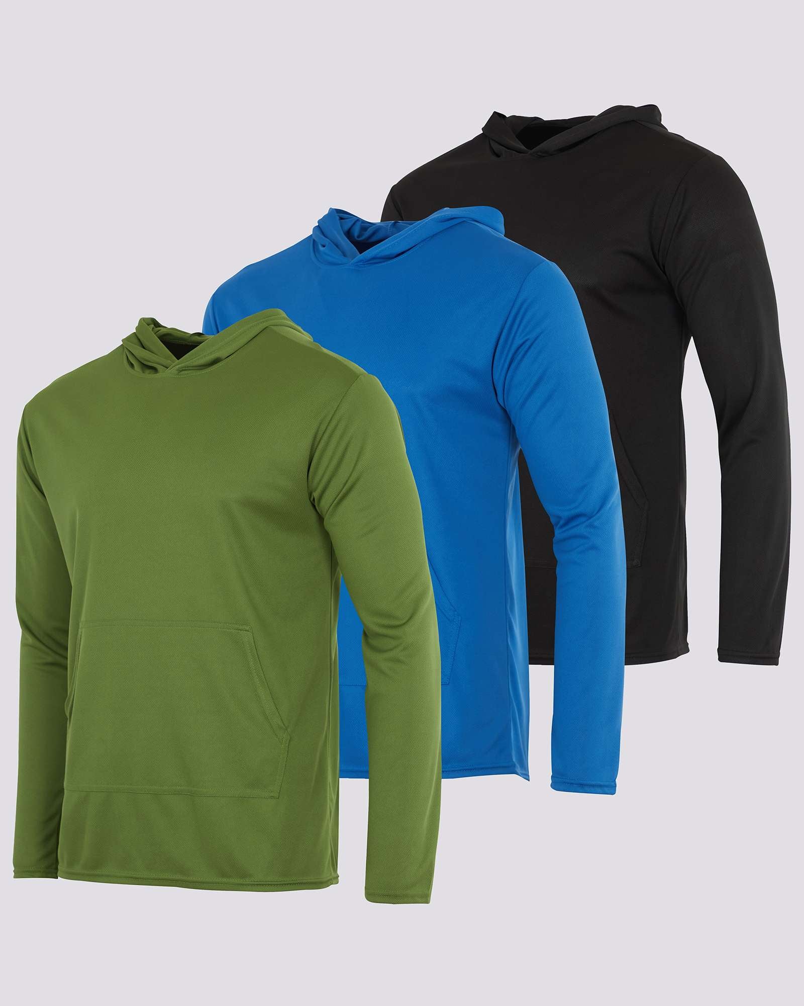 3 Pack: Mens Mesh Pullover Hoodie