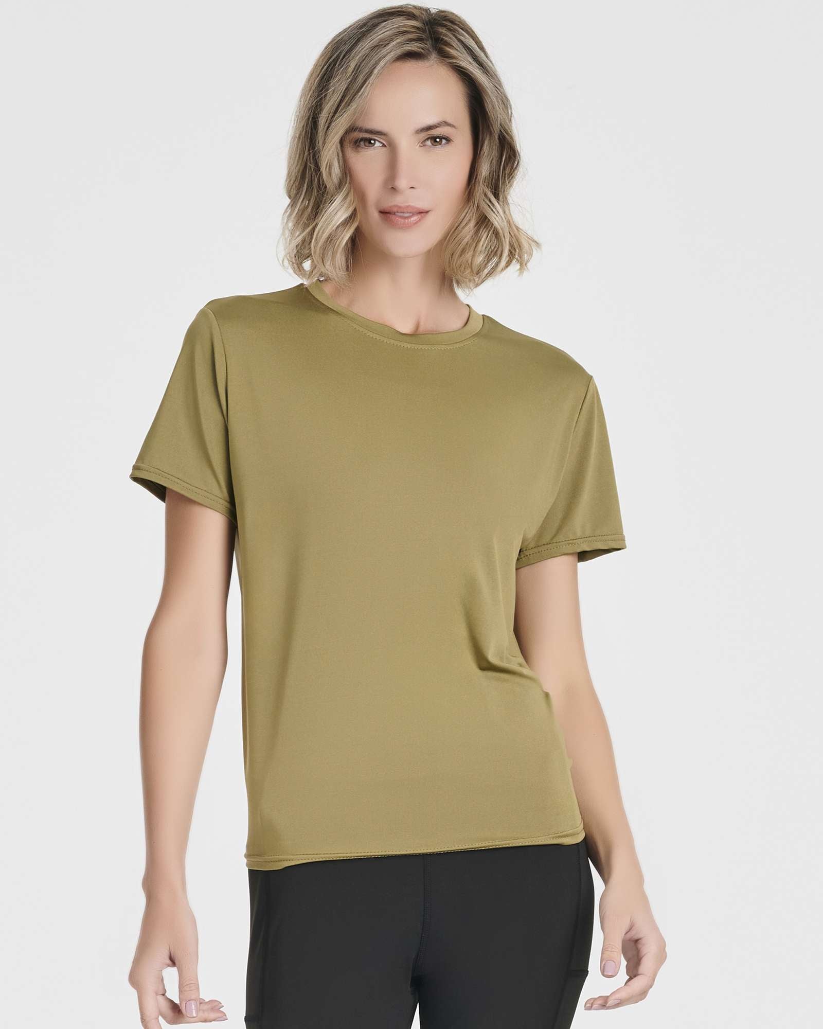 5 Pack: Women's Short Sleeve Open Back Tie Back Dry-Fit T-Shirt