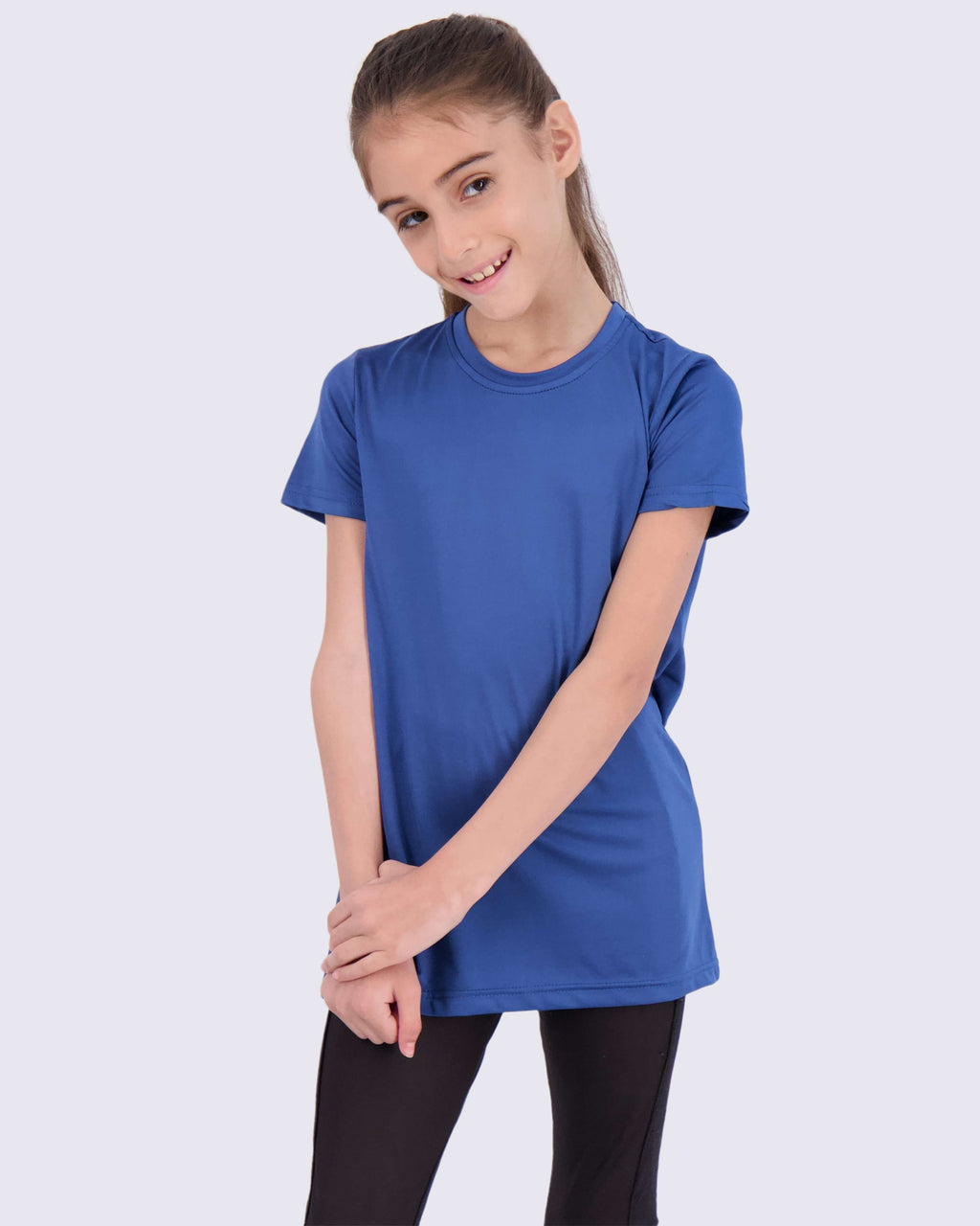4 Pack: Girls Short Sleeve Dry-Fit Crew Neck Active T-Shirt
