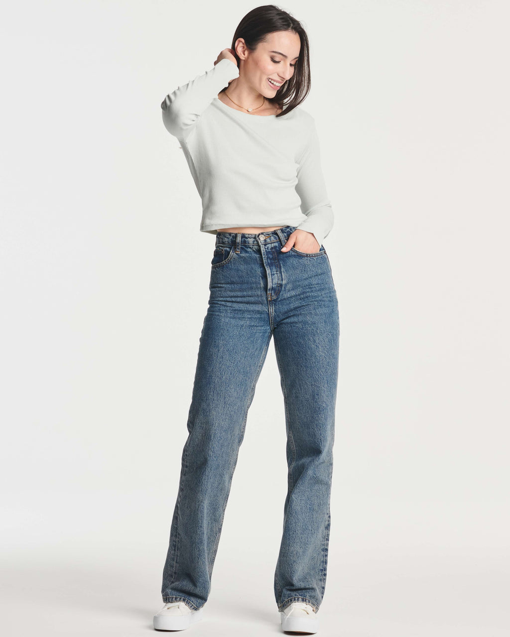 4 Pack: Women's Long Sleeve Ribbed Knit Crop Top (Available in Plus Size)