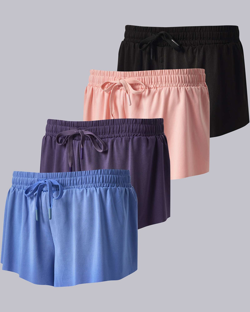 4 Pack: Girls 2-in-1 Flowy Shorts with Spandex Liner Youth Butterfly Skirts - Athletic Dance