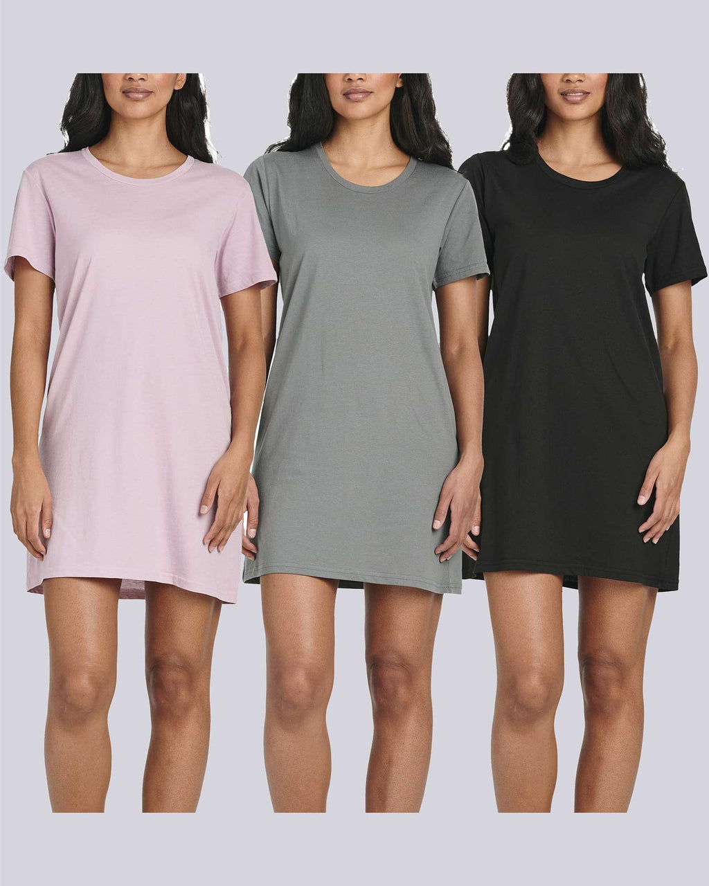 3 Pack: Women's Cotton Short Sleeve Nightgowns