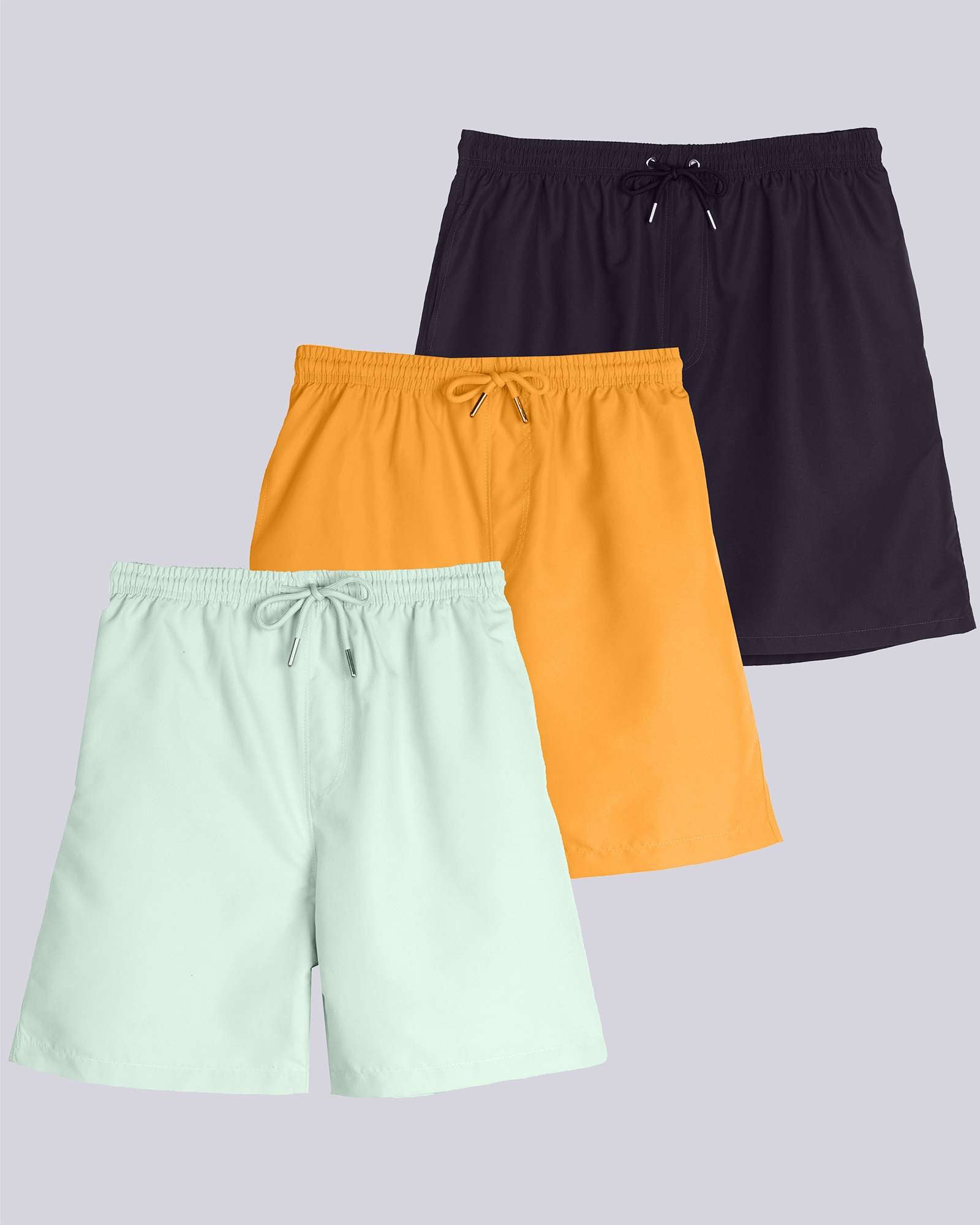 3 Pack: Boys' Swim Board Shorts with Drawstring