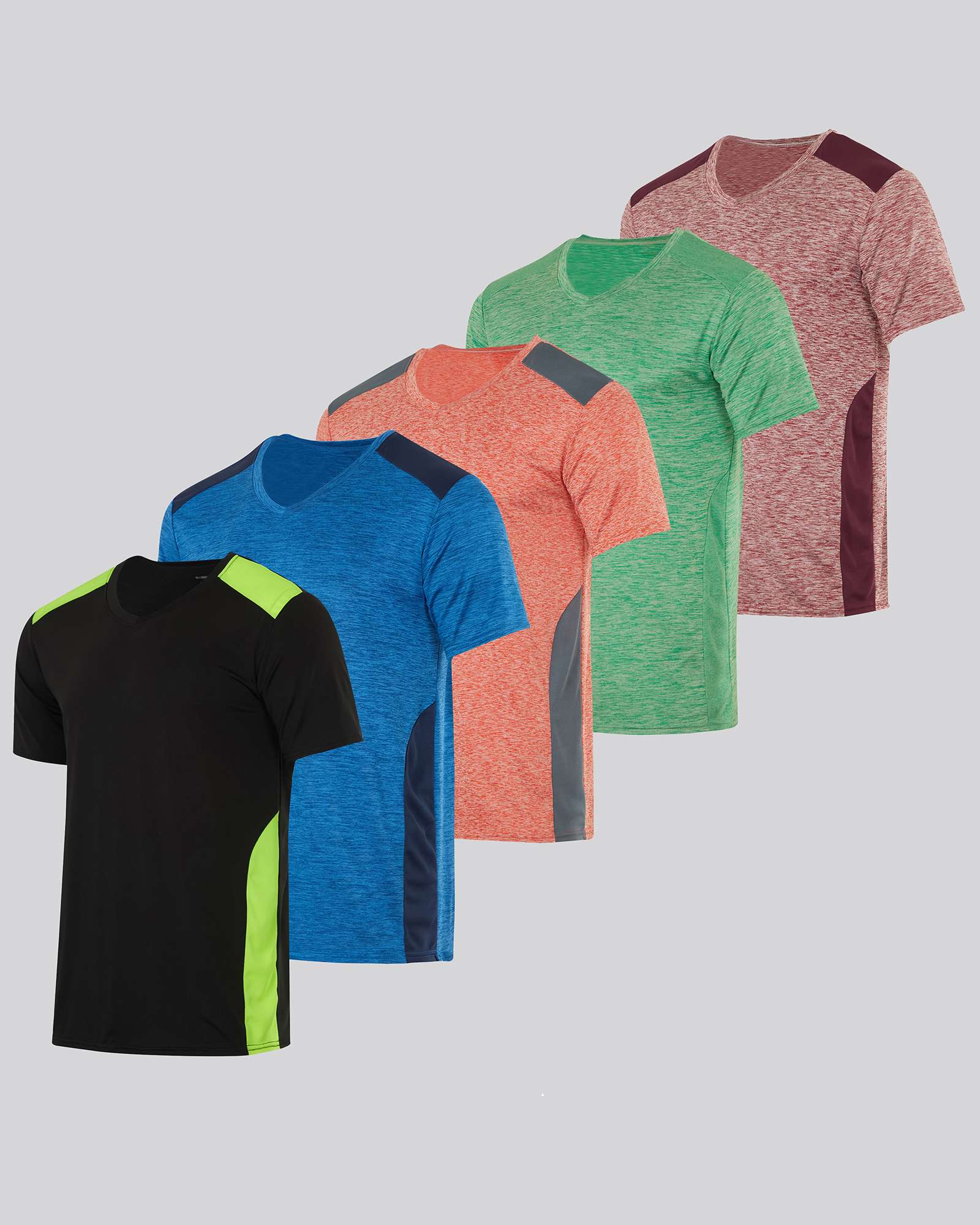 5 Pack: Men’s V-Neck Dry-Fit T-Shirt