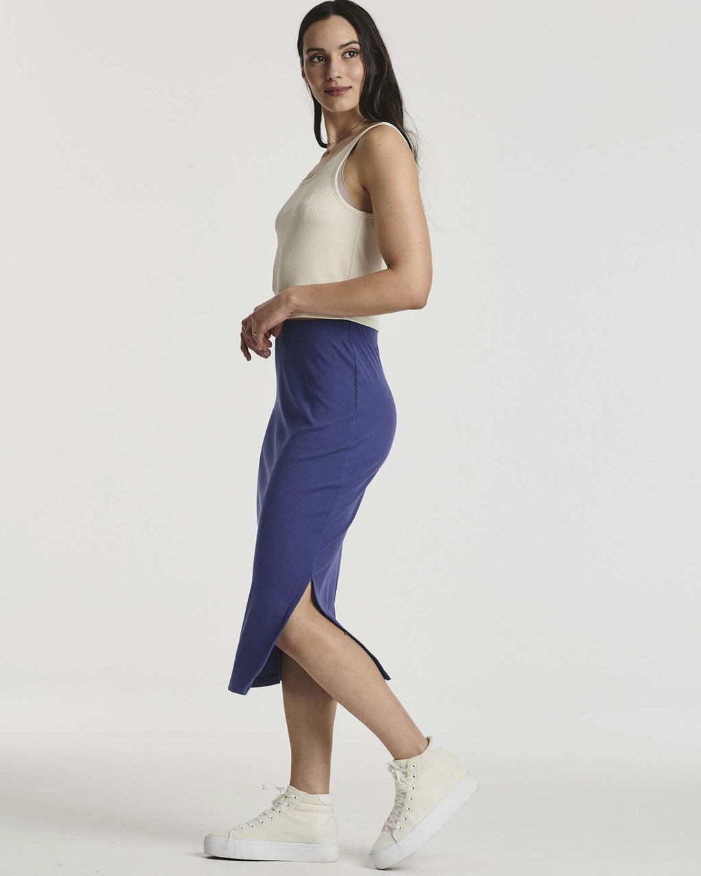 3 Pack: Women's Midi Ribbed Knit Skirt