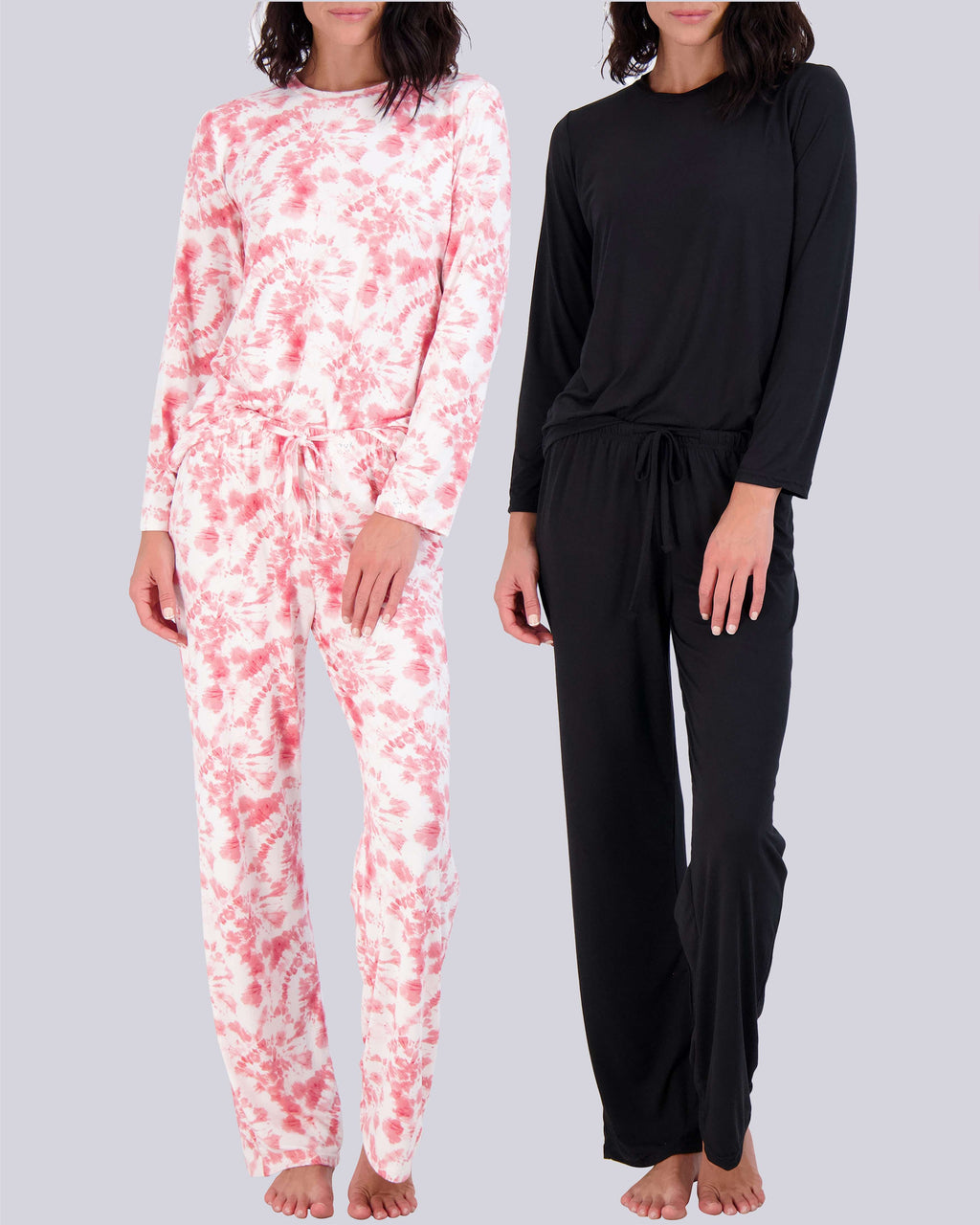 2 Pack: Women’s Pajama Set Super-Soft Long Sleeve Top With Pants